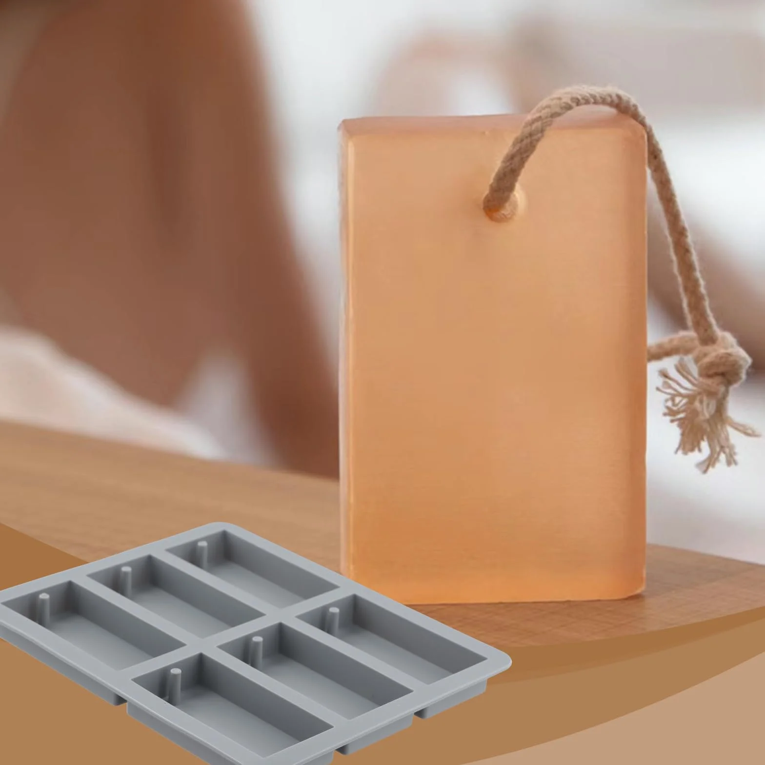 Stampi per Sapone, Stampo Silicone Rettangolare, 2 Pezzi Stampo per Sapone 6 Cavità Rettangolari, Riutilizzabile, Per Saponi, Cupcake, Cioccolatini, Biscotti, Cubetti di Ghiaccio