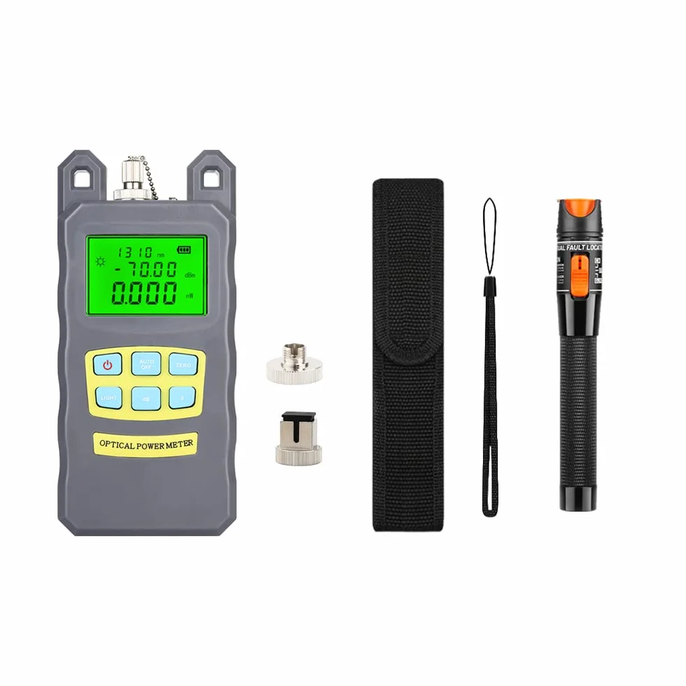 Kit Fibra Ottica, Fibra FTTH Kit con l'FC-6S mannaia della fibra e misuratore di potenza ottica 5 km visivo guasti Wire stripper
