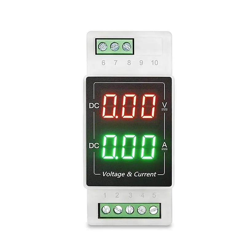 NURII Voltmetro DIN Rail Tipo DC con Display Digitale 100V, amperometro 20A, misuratore Digitale Integrato 50A 1000V(DC0-300V 50A)