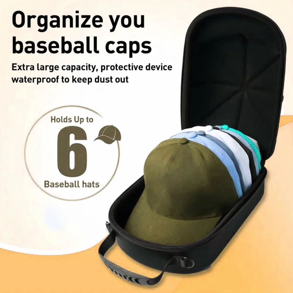 Borsa porta-cappelli da baseball in EVA, portatile e resistente alla pressione, adatta per i viaggi, per riporre cappelli da baseball.