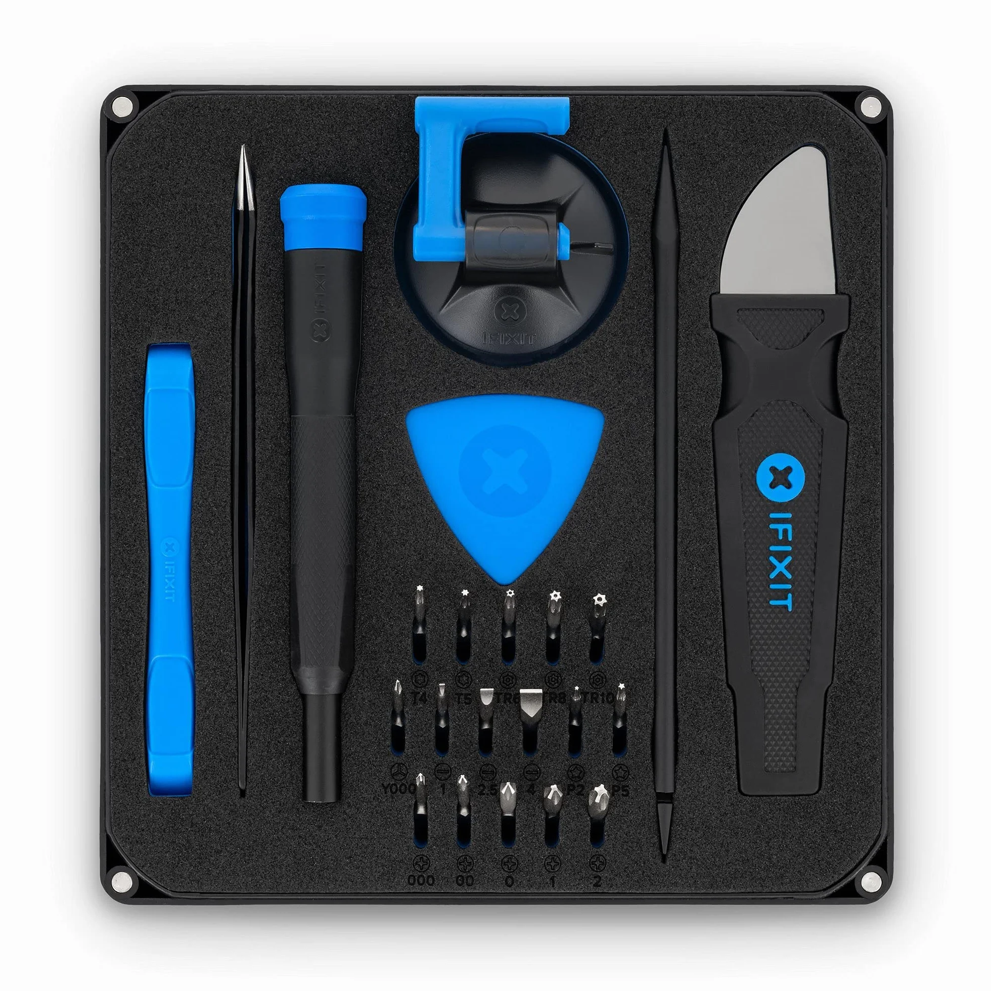 iFixit Essential Electronics Toolkit, Starter set di riparazione, 16 punte di precisione (4 mm), cacciavite e strumenti di apertura per smartphone