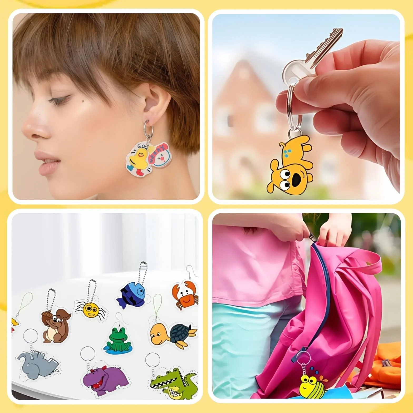 198 Pezzi Plastica Termoretraibile Kit, Shrink Plastic Kit con Perforatore, Matite, Portachiavi, Spille, Ganci Orecchini, Foglio Termoretraibile Fogli Plastica Retrattile, Shrinky Dink Paper per DIY