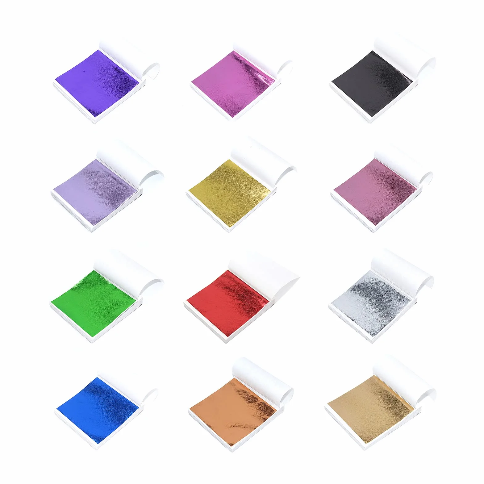 240 Pezzi Foglia Oro Multicolore per Doratura e Decorazione - Foglia Argento per Pittura, Artigianato, Mobili - 9x9cm