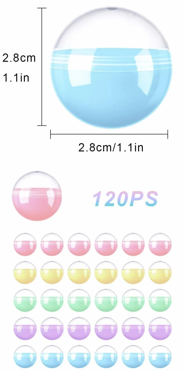 MINZHI 120 Pezzi di Palle riempibili, Palline Rotonde vuote, Palla di plastica Acrilico, Sfera plastica Trasparente,Palline Trasparenti apribili, Palline in Acrilico,per riempire Gli addobbia 28mm