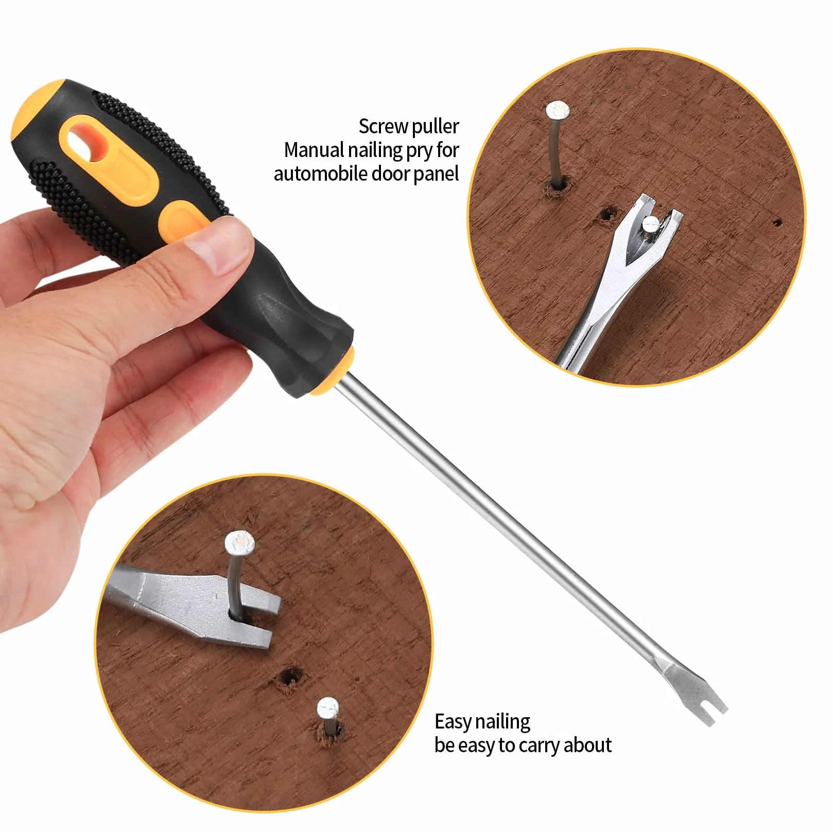 3 Pezzi Kit Rimozione di Graffette per Tappezzeria con Estrattore, Rimuovi Levapunti Graffette, Rimozione Clip Pinza, Rivetti Clip Pinze Fastener Remover Puller Pinza Tool Kit, Manico in Gomma