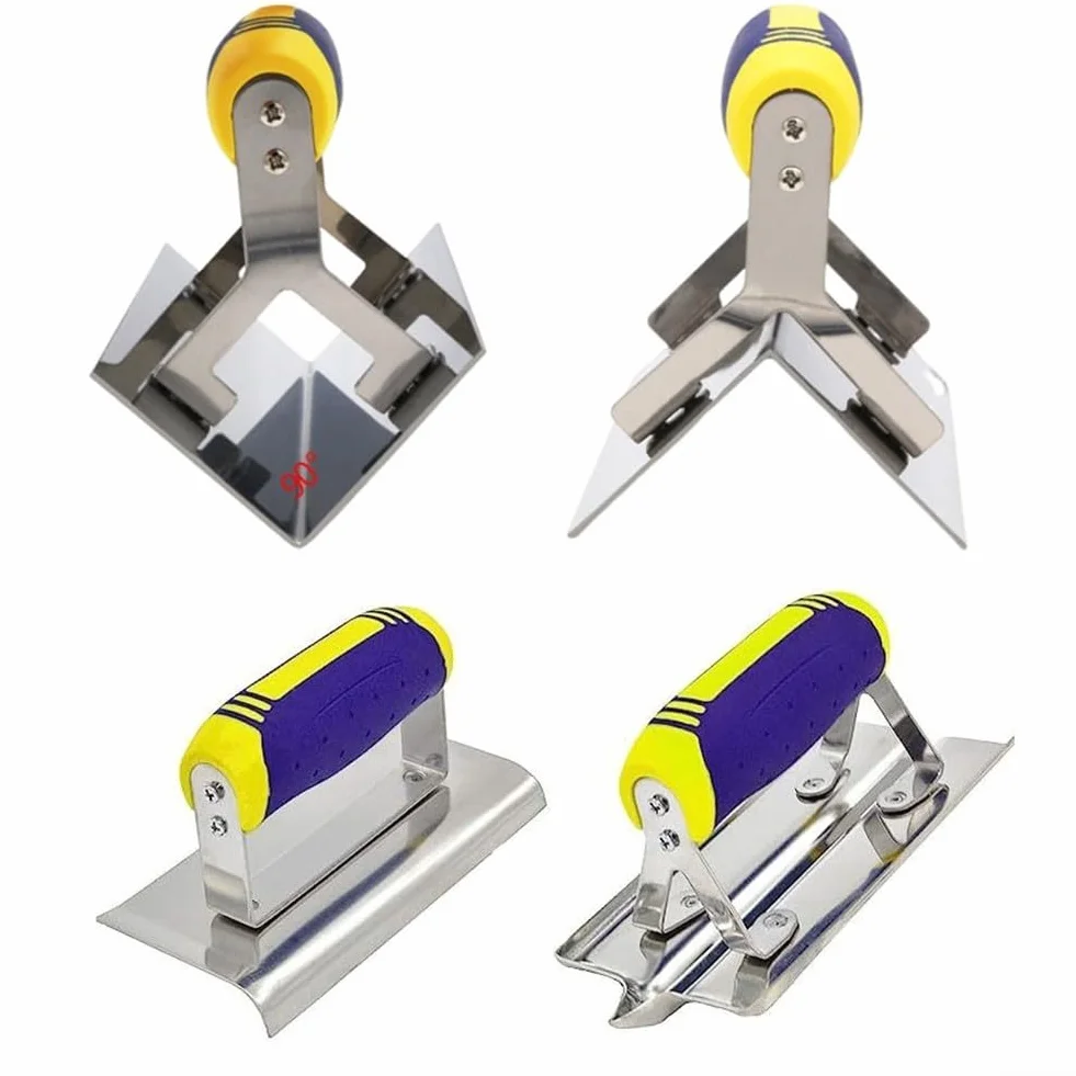 Cazzuole per bordi, efficienti in acciaio inossidabile per calcestruzzo scanalatore manuale per calcestruzzo set con manico ergonomico (b)