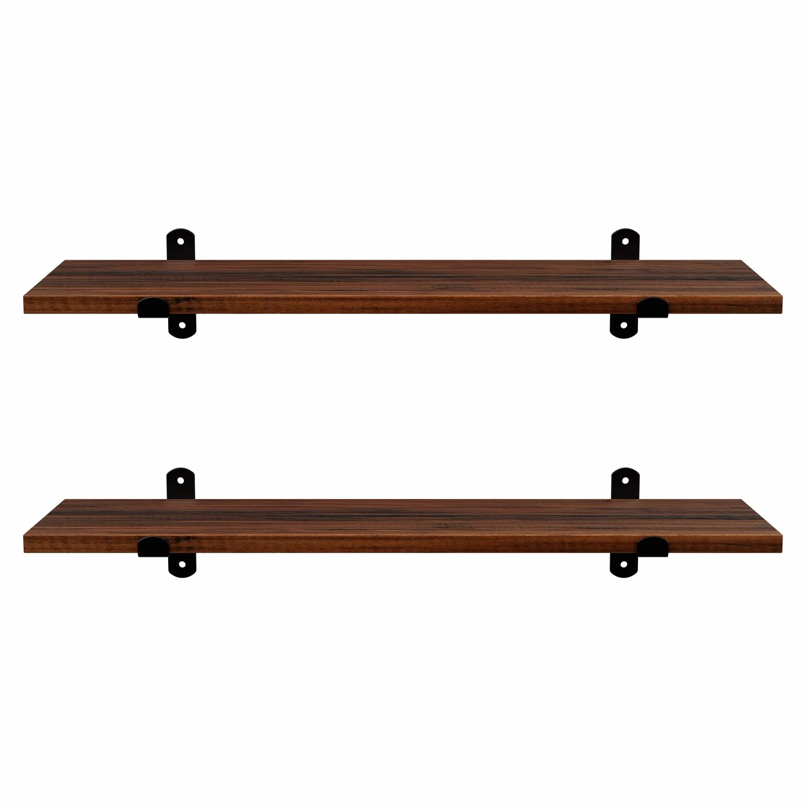 SONGMICS Mensole da Parete Set di 2 mensole galleggianti, Decorative, Stile retrò, carico Max. 15 kg/unità, 60 x 20 x 7 cm, MDF Marrone e Nero LWS04NB
