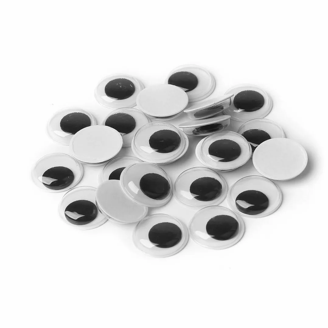 100 Pezzi Occhi Adesivi Finti Di Plastica 15 Mm Grandi Autoadesivio Bianco E Nero Rotondo Occhietti Per Scrapbooking Decorazioni Creazione Bambole Pupazzi Fai Da Te Lavoretti Artigianato