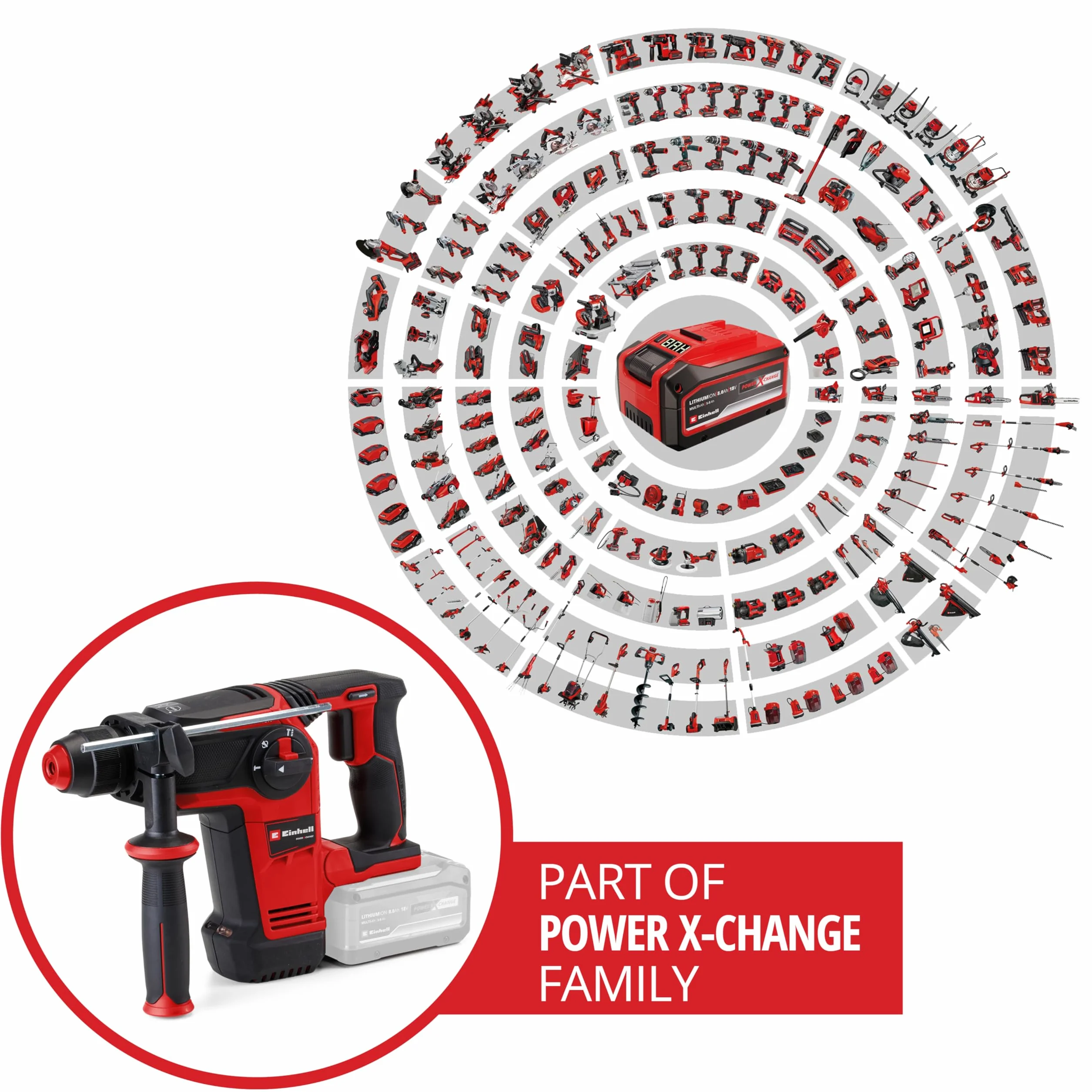 Einhell Professional Tassellatore a batteria TP-HD 18/26 Li BL-Solo Power X-Change (18 V, brushless, 2,6 J, SDS-plus, percussione pneumatica, 4 funzioni, valigetta, senza batteria)