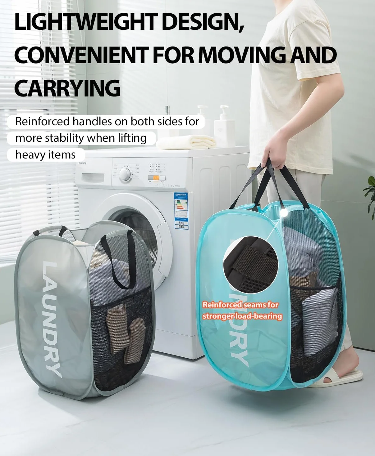 Porta Panni Sporchi,Portabiancheria Sporca Salvaspazio,Laundry Basket,Cesto Panni Sporchi Salvaspazio Per Bagno, Camera Da Letto, Lavanderia, Camera Dei Bambini, Hotel e Viaggi,Nero