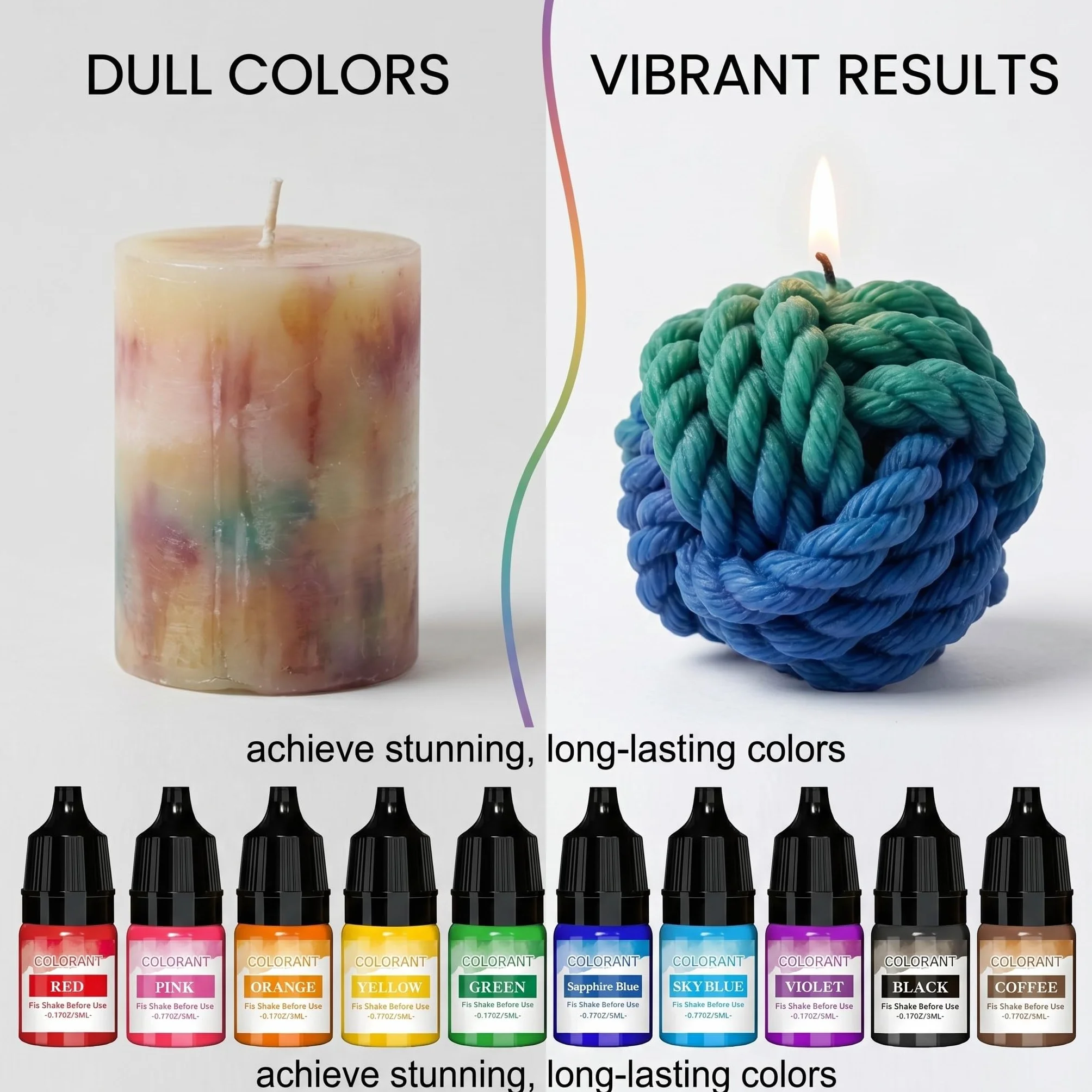10 pezzi Candele Coloranti Coloranti per Cera di Candela Pigmenti colorati per polvere da colata Altamente Concentrato Coloranti per Cera per Candele Fai da Te per la produzione tintura