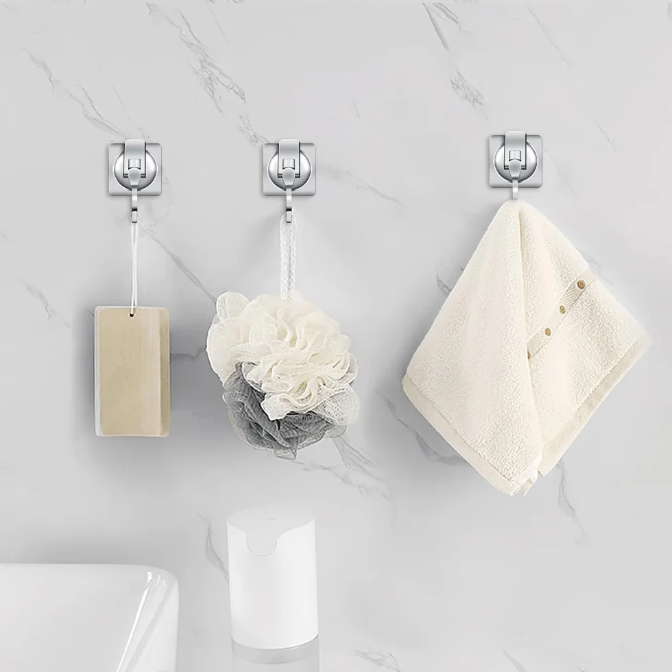 Ganci a Ventosa per Bagno Resistenti, 3 Pezzi Gancio Ventosa Forte Senza Foratura Ganci Muro per Appendere Porta Ventosa Ganci Portasciugamani con Ventosa Ganci per Asciugamani Ventosa Doccia Cucina