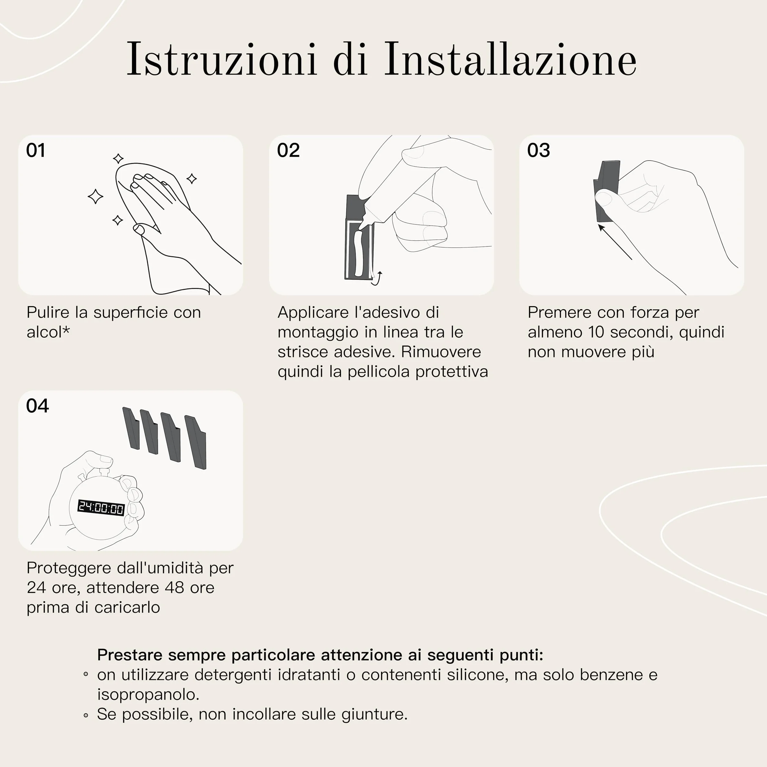 Ganci adesivi forte Design Amburgo 4 Pezzi Porta asciugamani bagno nero