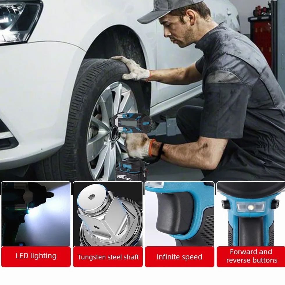 Makita 18V Avvitatore a percussione a batteria 1/2" 7200 rpm 5 velocità 1800N.M con luce LED