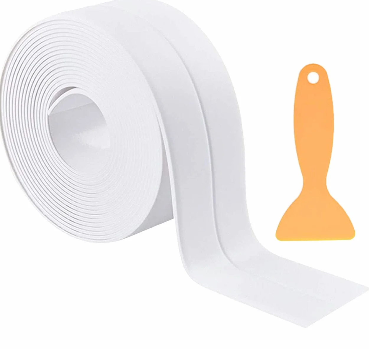 Nastro Sigillante Impermeabile Adesivo Adesivo per Decorare Cucina, Bagno, Vasca da Bagno, WC, Parete, Pavimento, 1 Rotoli da 3.2 M, Bianco
