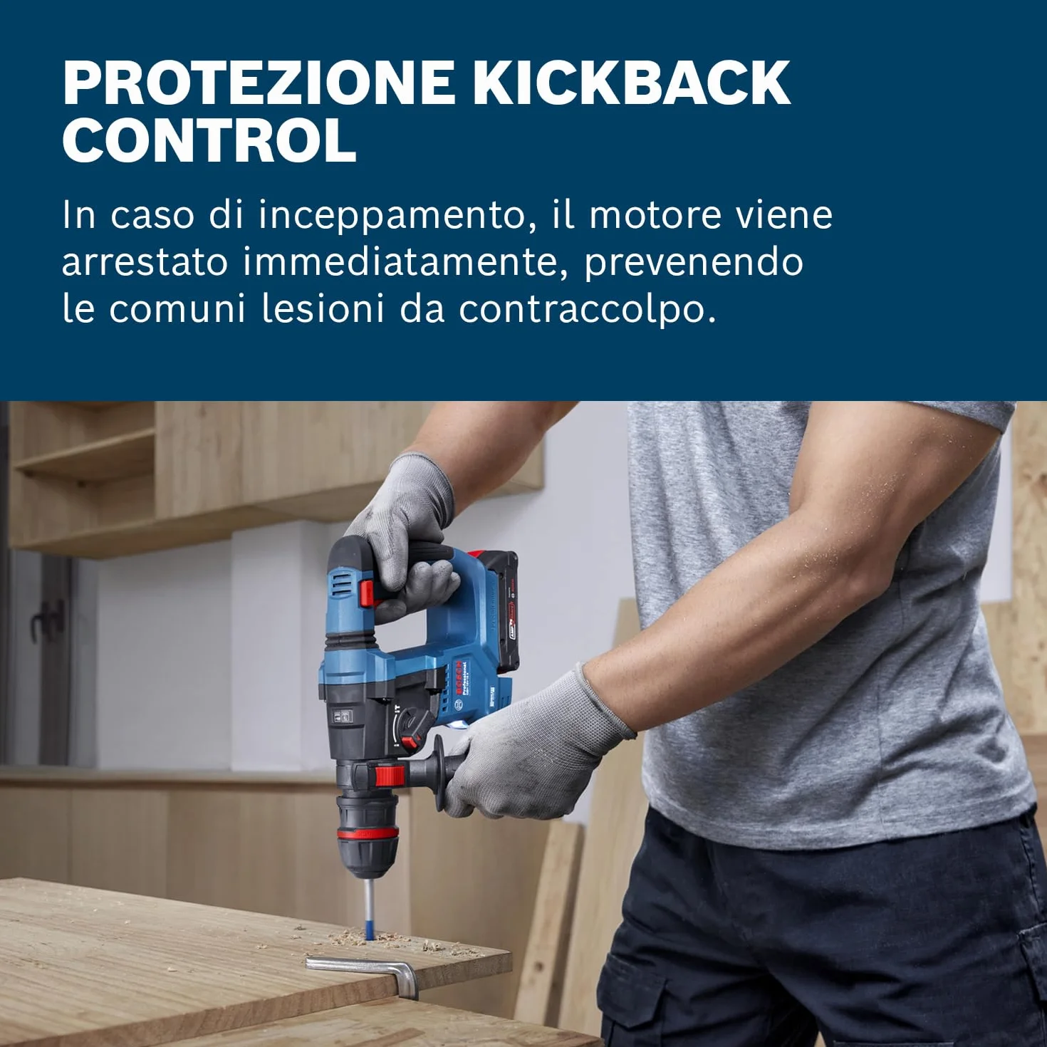 Bosch Professional 18V System Martello perforatore a batteria GBH 18V-18 X (ONECHUCK)