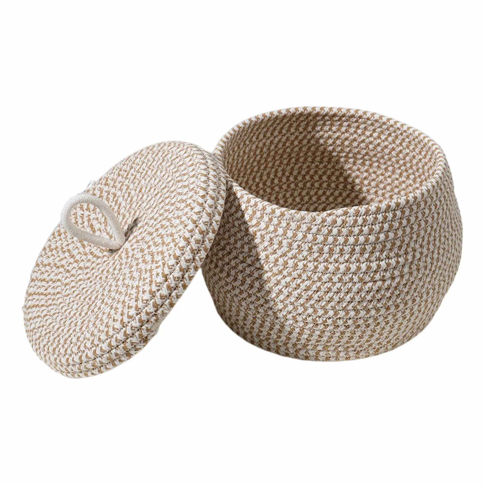 Cesto Portaoggetti In Corda Cestino Con Coperchio Tessitura Artigianale Materiale Paglia Peso 400g Stile Rustico Contenitore Per Riviste Piante Oggetti Vari Spazio Ridotto
