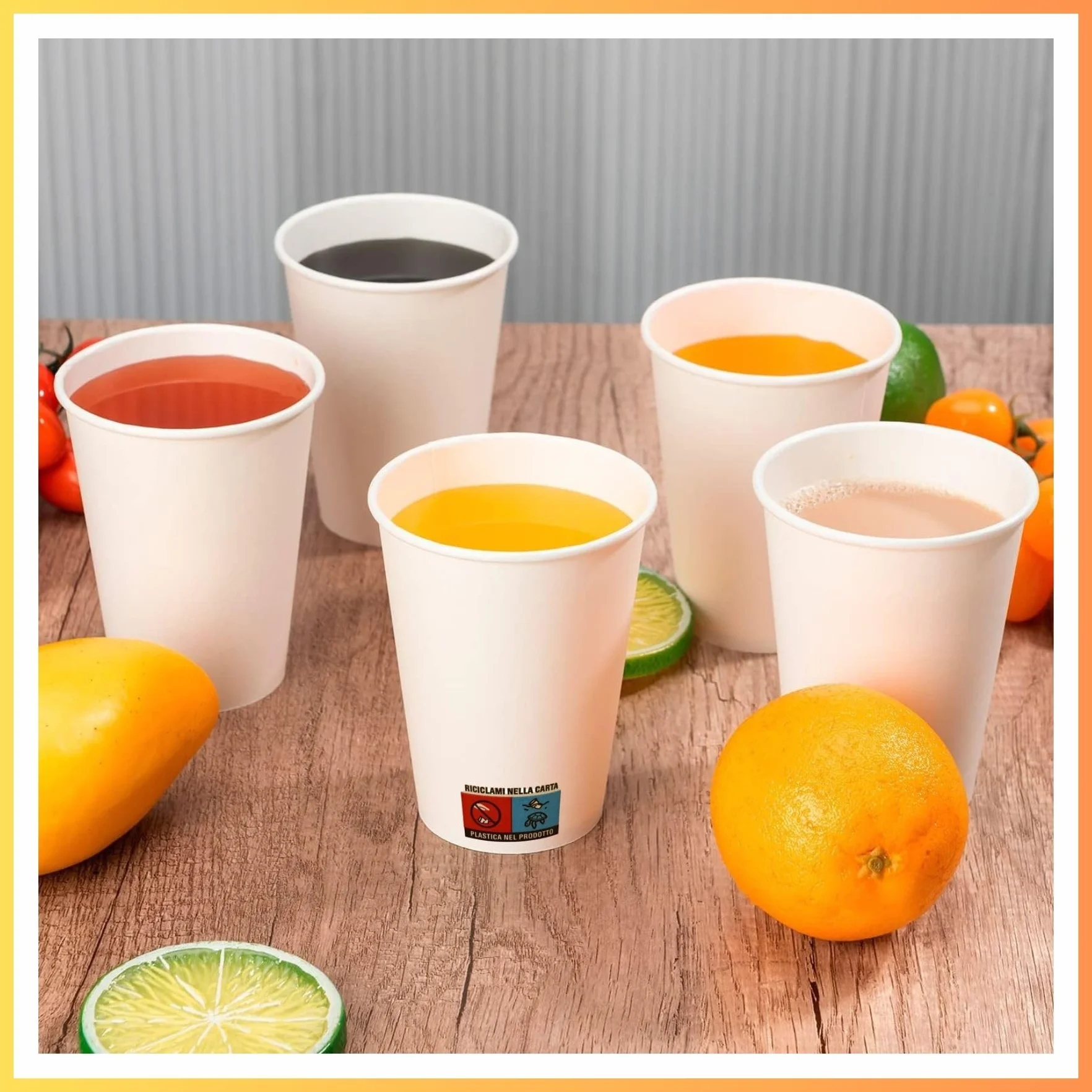 Easy8 Bicchieri Carta 200 ml, Bicchieri Usa e Getta, Biodegradabili, Grandi
