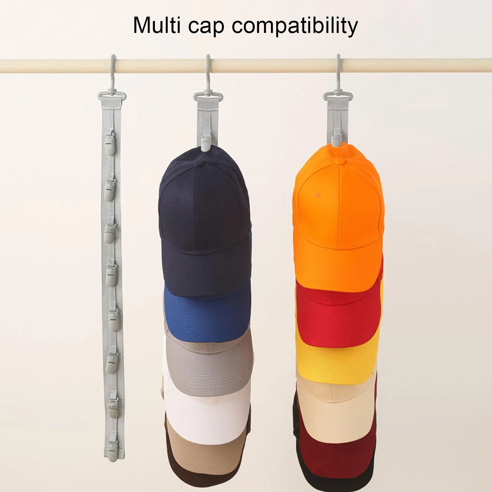 Goshyda Organizzatore per Cappelli Baseball, Appendiabiti per Porta Dell'armadio, può Contenere Fino a 8 Cappelli