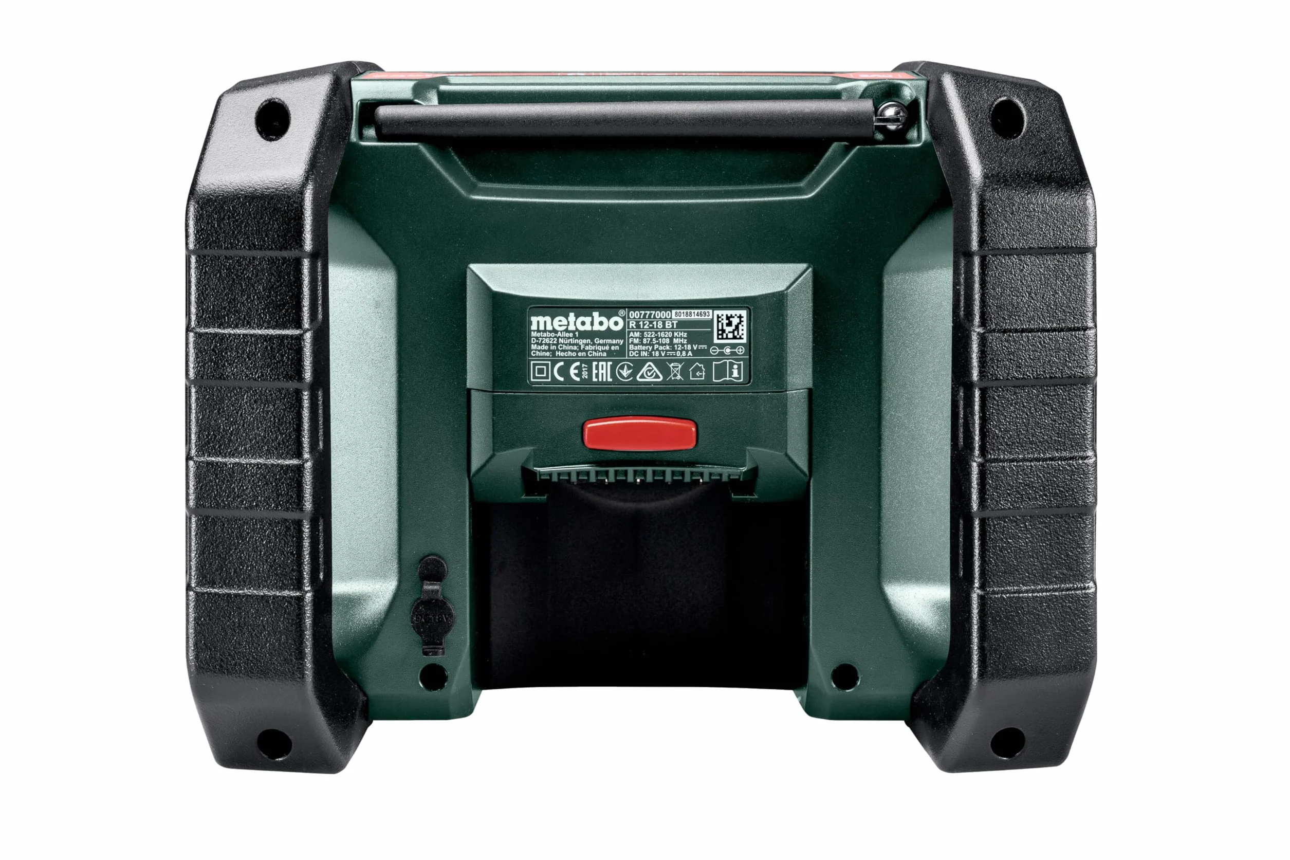 Metabo Radio da cantiere R 12-18 (DAB+, Bluetooth, senza batteria, display LCD, ricerca automatica della stazione, AM/FM) 600778850