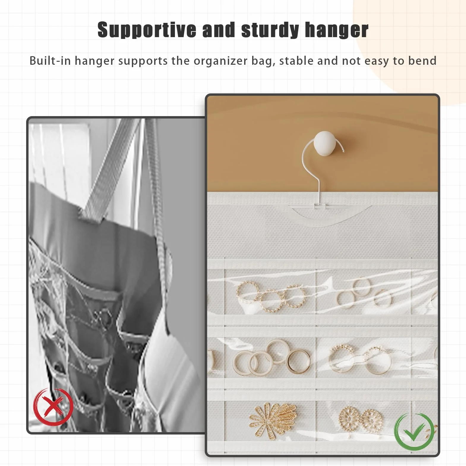 Organizer per gioielli da appendere 80 tasche per orecchini collane bracciali anelli