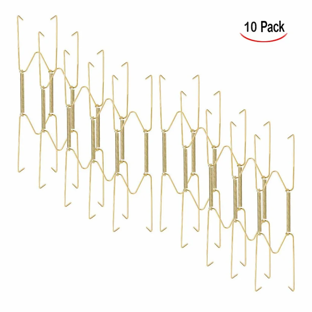 10 pezzi Ganci Piatti da Parete,Piatto Appendiabiti Ganci in Acciaio Inox, Decorativo Supporto per Piatti,20 cm