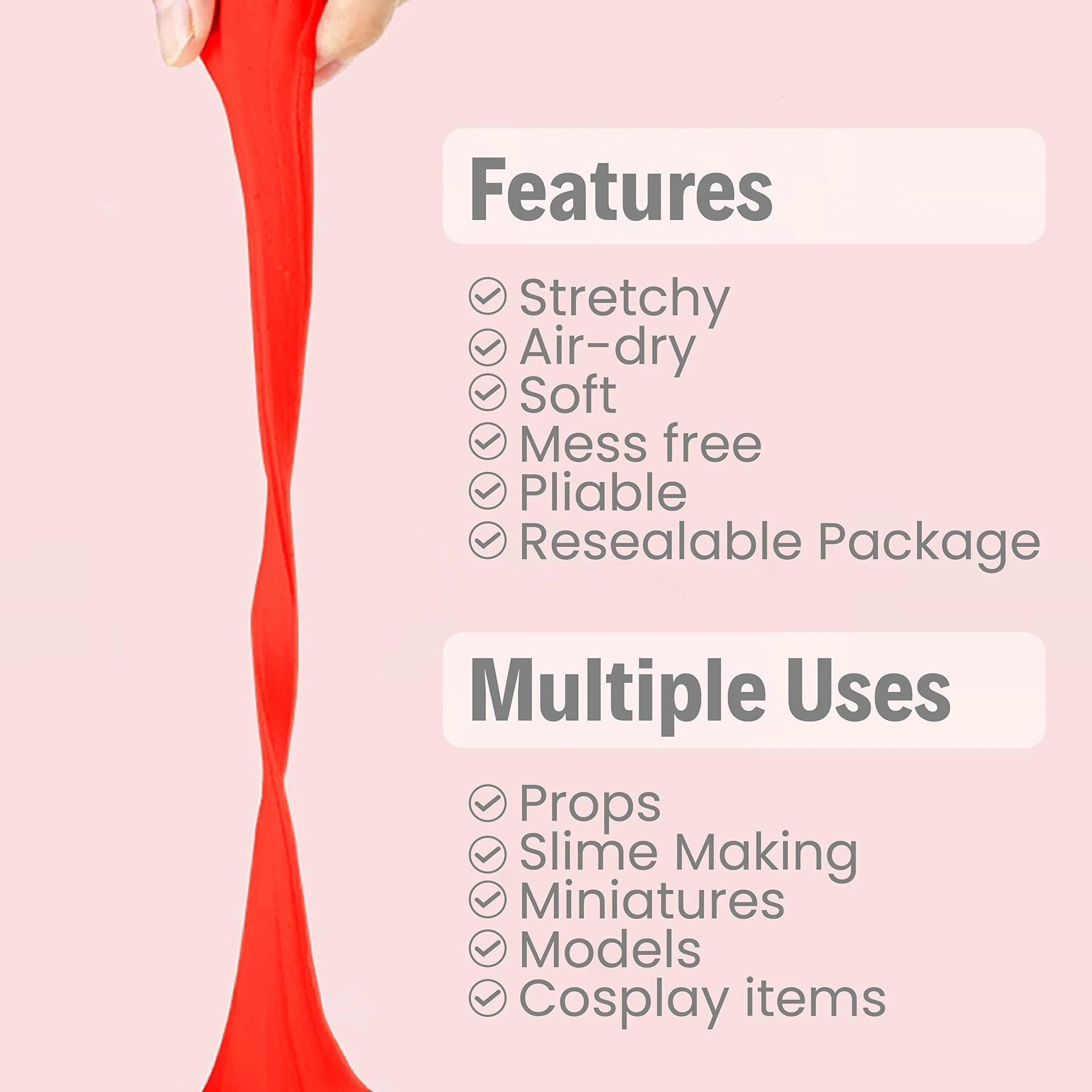 BOHS Argilla espansa primaria (rosso, blu, giallo), 3 pezzi da 1,5 kg, morbida, asciutta all'aria aperta, per progetti scolastici, cosplay, falsi dolci, forniture per slime