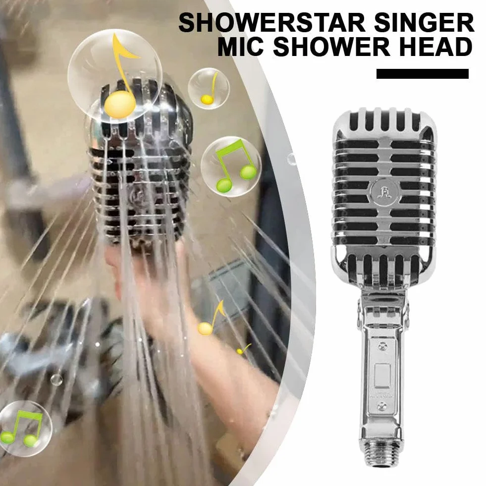 Retro Mic Soffione Doccia, A Forma Di Microfono Soffioni Doccia Accessori Da Bagno, Microfono Soffione Doccia, Soffioni Doccia A Pioggia Cant