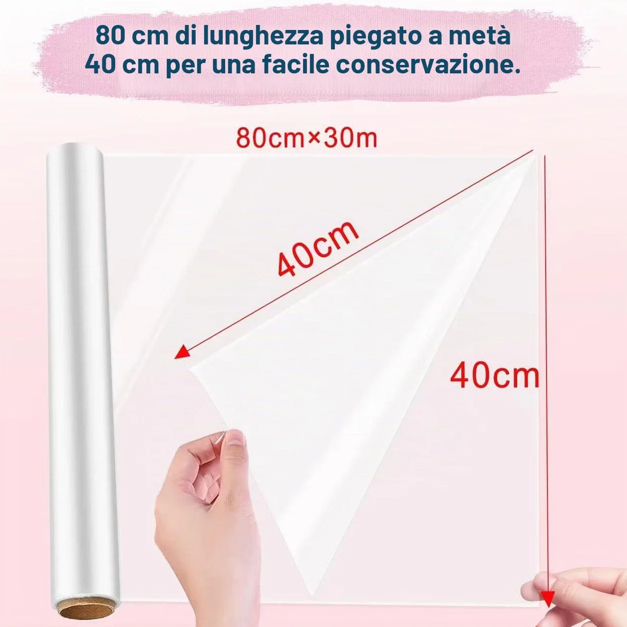 80 cm x 30 m, carta da regalo, trasparente, trasparente, adatta per matrimoni, fioristi, compleanni, anniversari