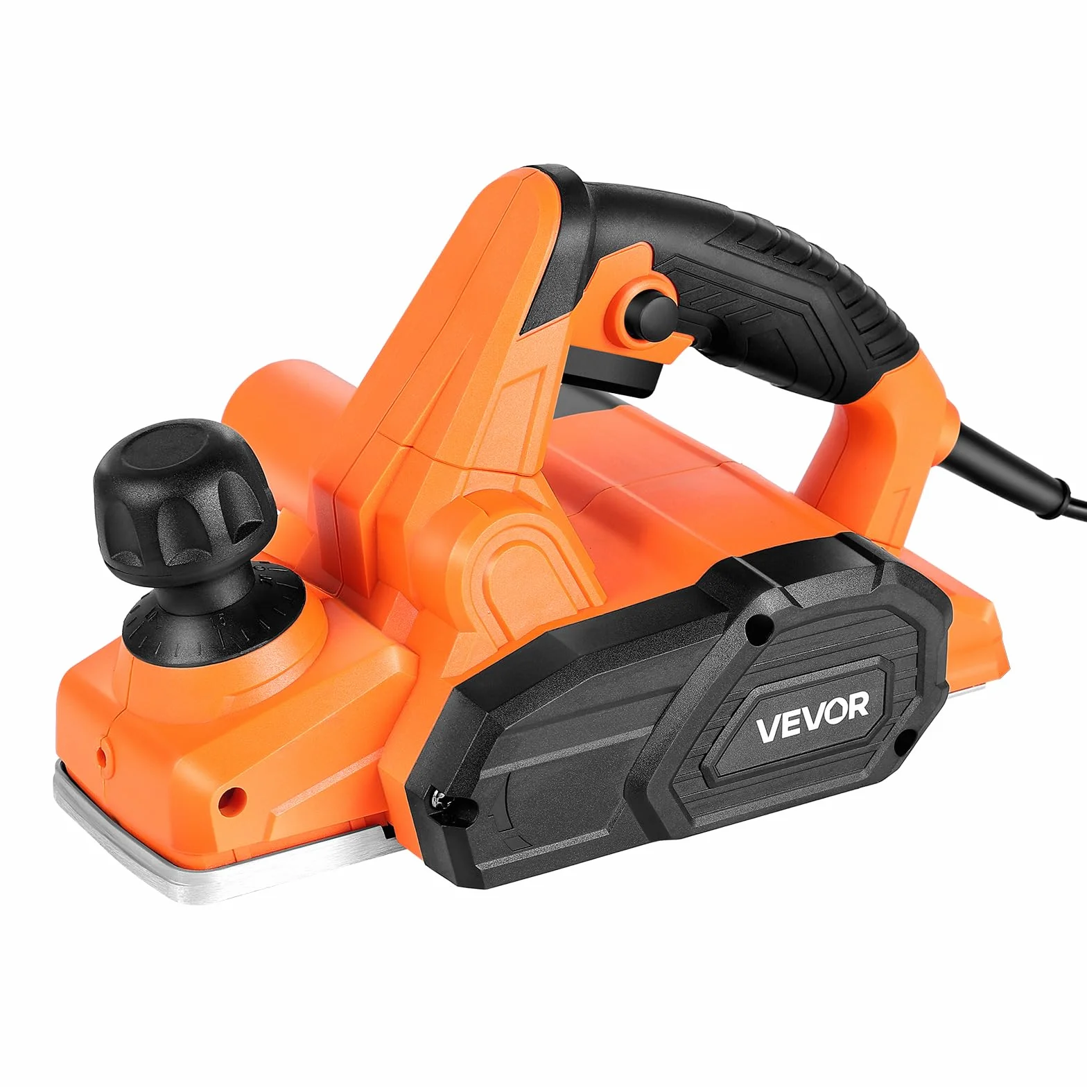 VEVOR Pialla Manuale Larghezza di Taglio 82 mm, Pialla Portatile con Cavo da 650 W 16800 giri/min per Lavorazione del Legno, Profondità di Taglio Regolabile, 2 Lame, Levigatrice a Mano Fai da Te