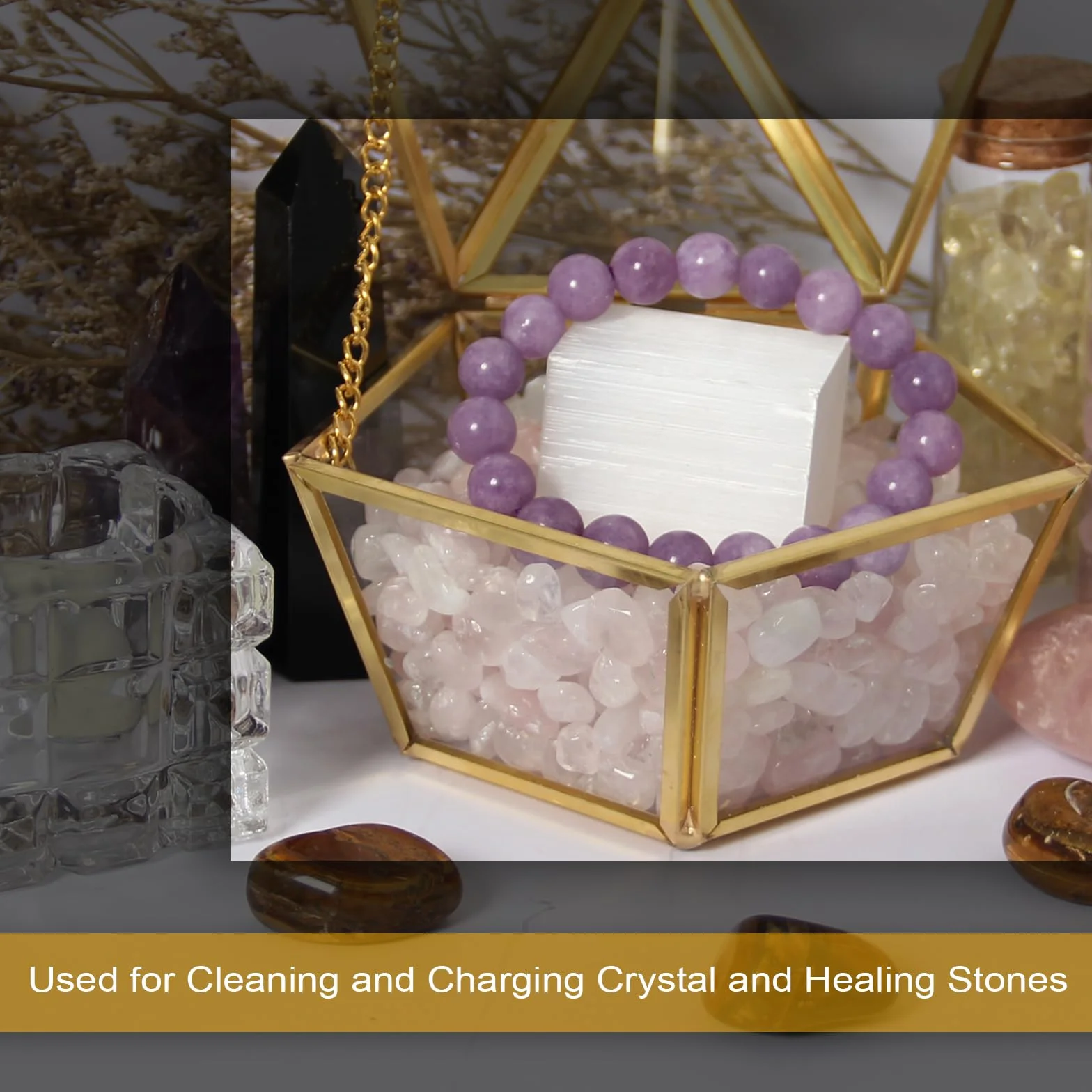 Cubo di Selenite 70g Pietra Energetica Tascabile Guarigione Chakra
