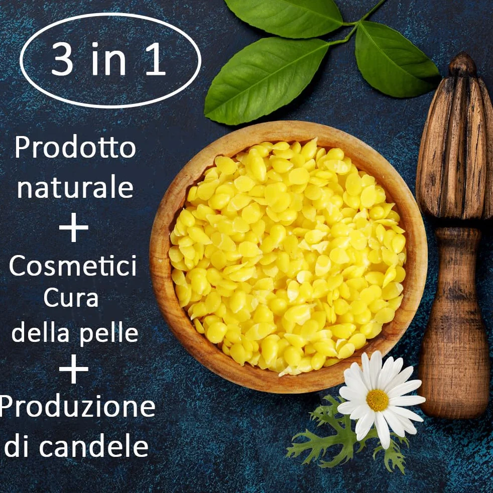 Cera d’api pura al 100% | Cera d'api naturale | Pastiglie di cera | Pastiglie ideali per cosmetici naturali, produzione di candele e panni – Beeswax (200 Grammi)