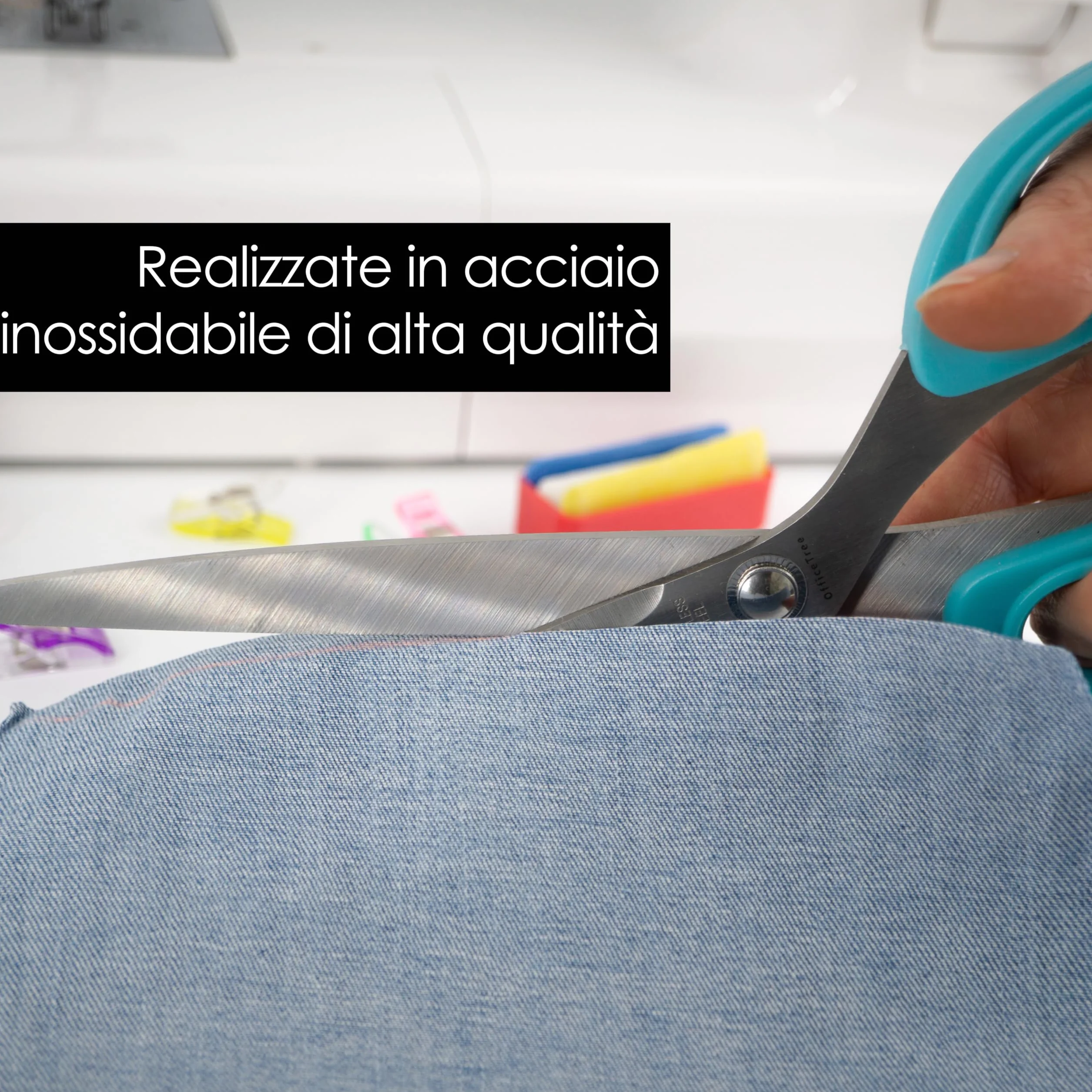 OfficeTree Forbici per sartoria, set professionale, 20 mollette per stoffa e 4 gessetti, forbici in tessuto, forbici per tessuti con accessori da cucito, forbici per tessuto, forbici per tessuti,