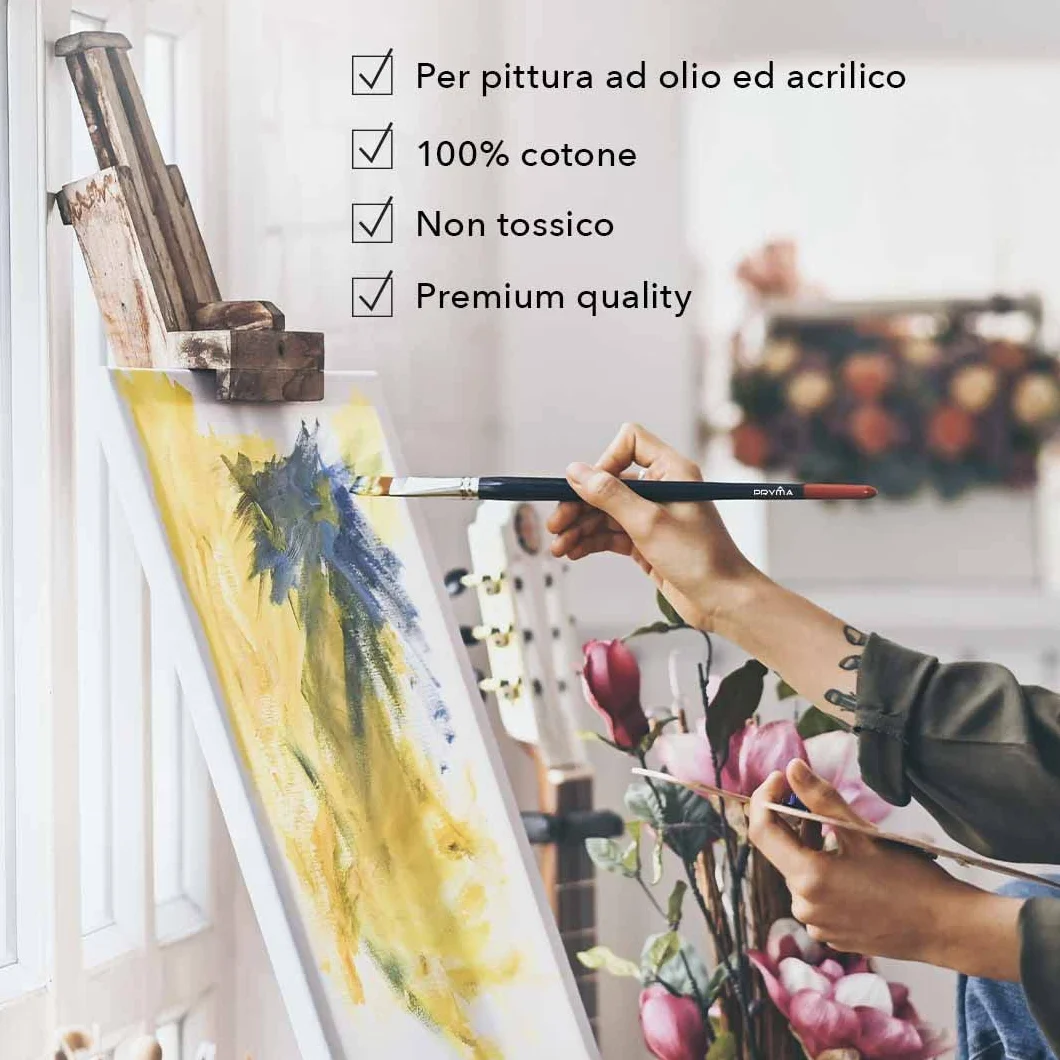Pryma Tela da Pittura Tonda Ø 50 cm - Telaio Rotondo per Dipingere di Alta Qualità, Ideale per Artisti e Hobbisti - Tela per Acrilico, Olio e Tecniche Miste