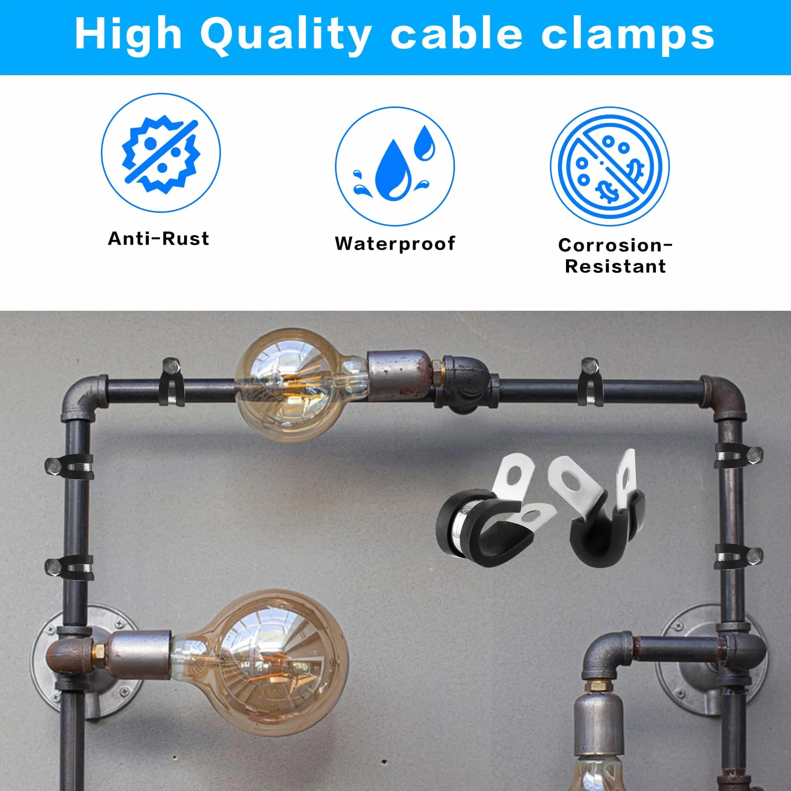 20 PzFascette Stringitubo con Inserto in Gomma, 10mm Morsetto a P per Tubo Flessibile, Fascette Fermacavi, Fascette Fermacavo a Vite in Acciaio Inox per Cavi in Gomma(10 mm)