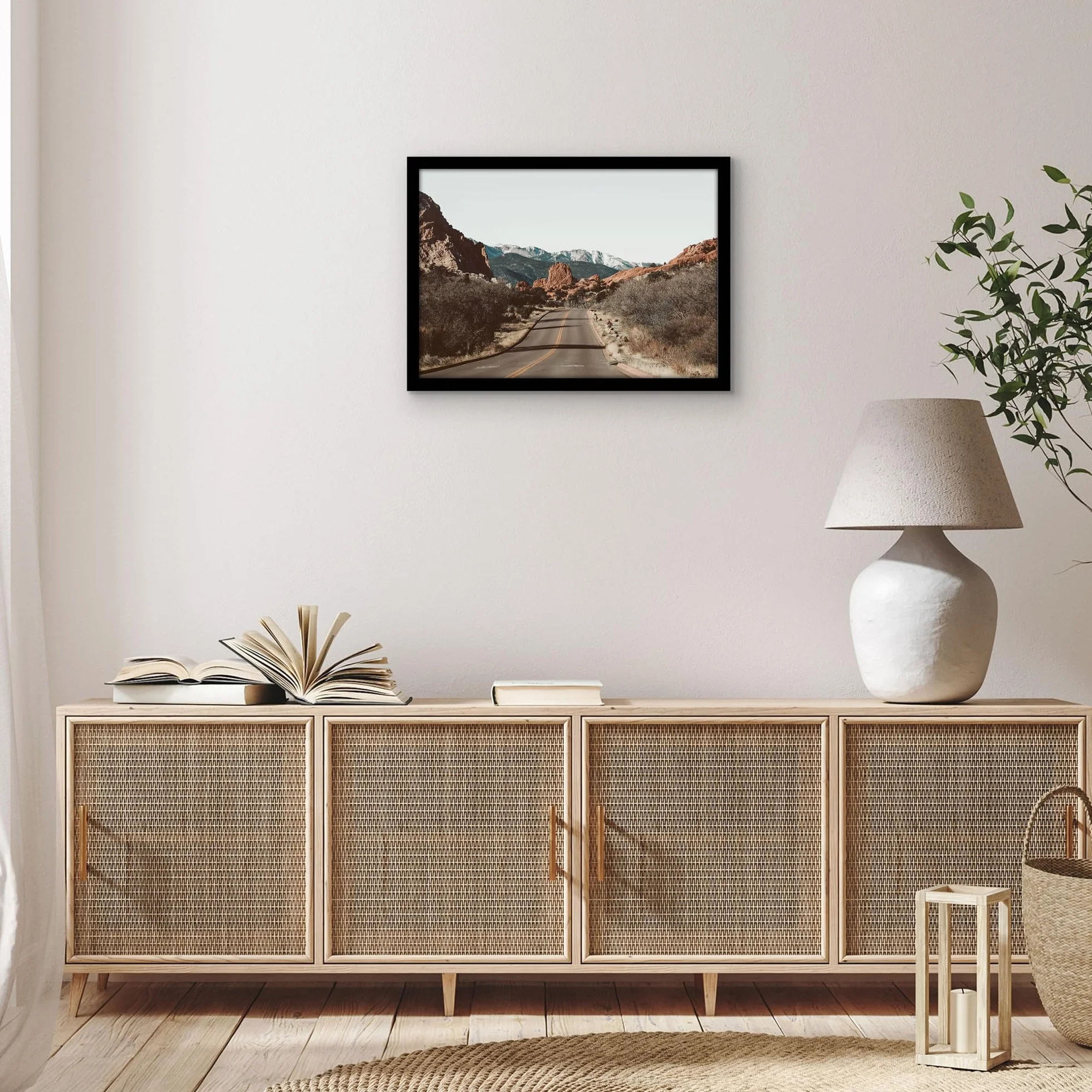 Americanflat Cornice Foto 50x35 cm Legno MDF Pannello Protettivo Plastica Ganci Integrati