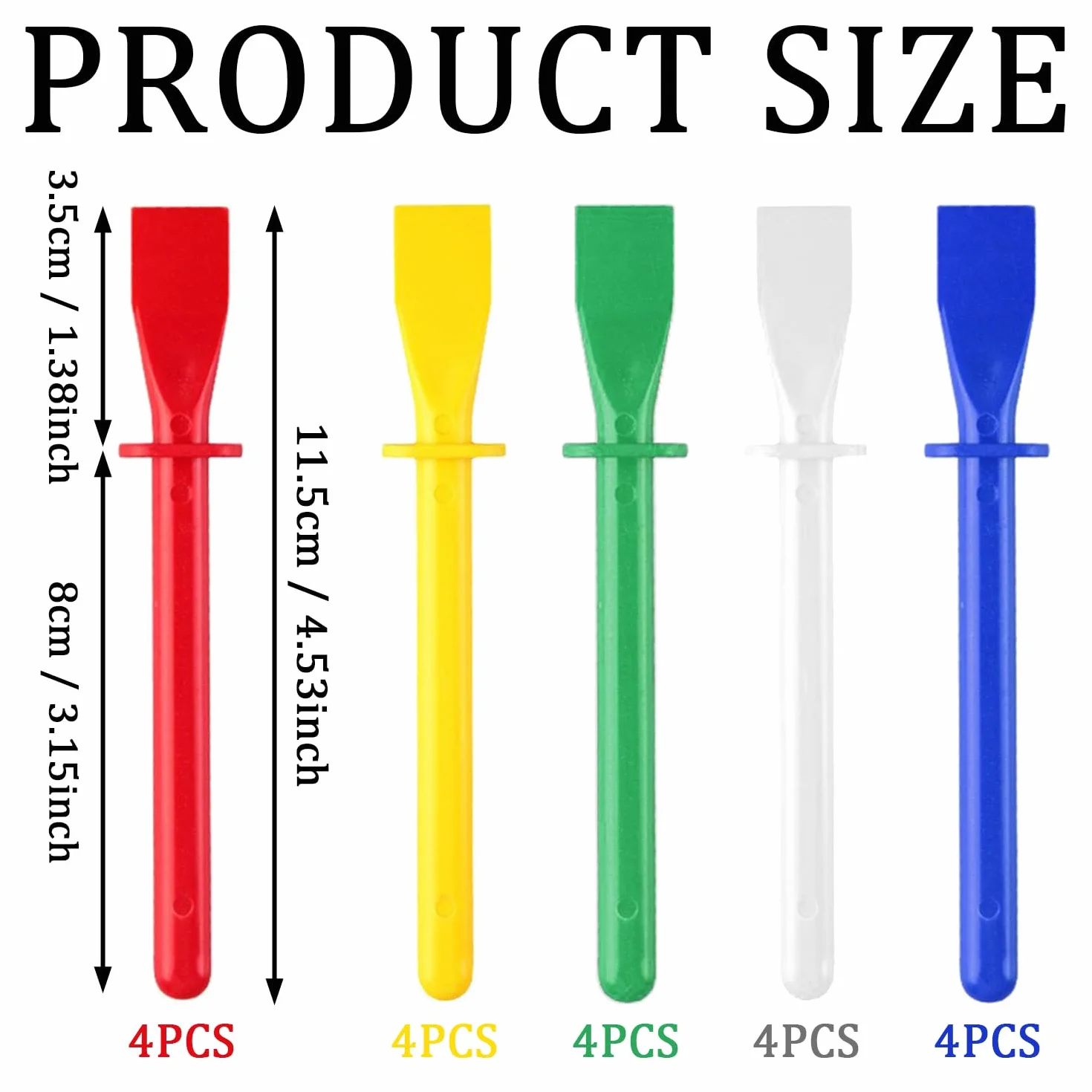 20 Pezzi Spatola per Colla, Bastoncini di Plastica Colorata, 11.5cm Applicatore di Spatole, Spreader di Colla in Pelle, Accessorio per Manuali, per Progetti Artistici e Artigianali