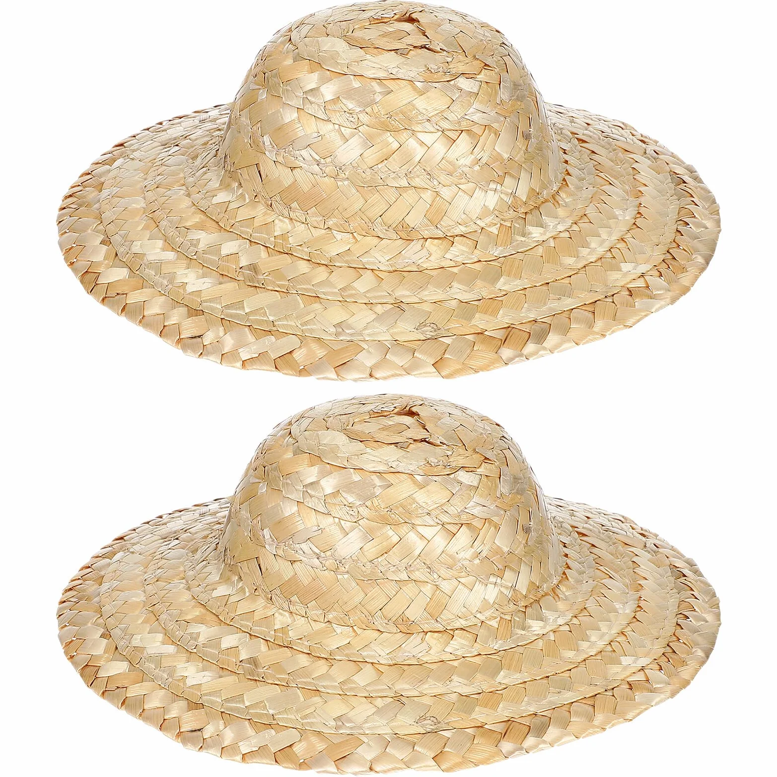 YARNOW Cappellini Mini Intrecciati in Paglia Decorativi per Bambole e Animali Domestici, Accessori Artigianali Rustici e Creativi per Fotografie e Giochi dei Ragazzo Ragazza