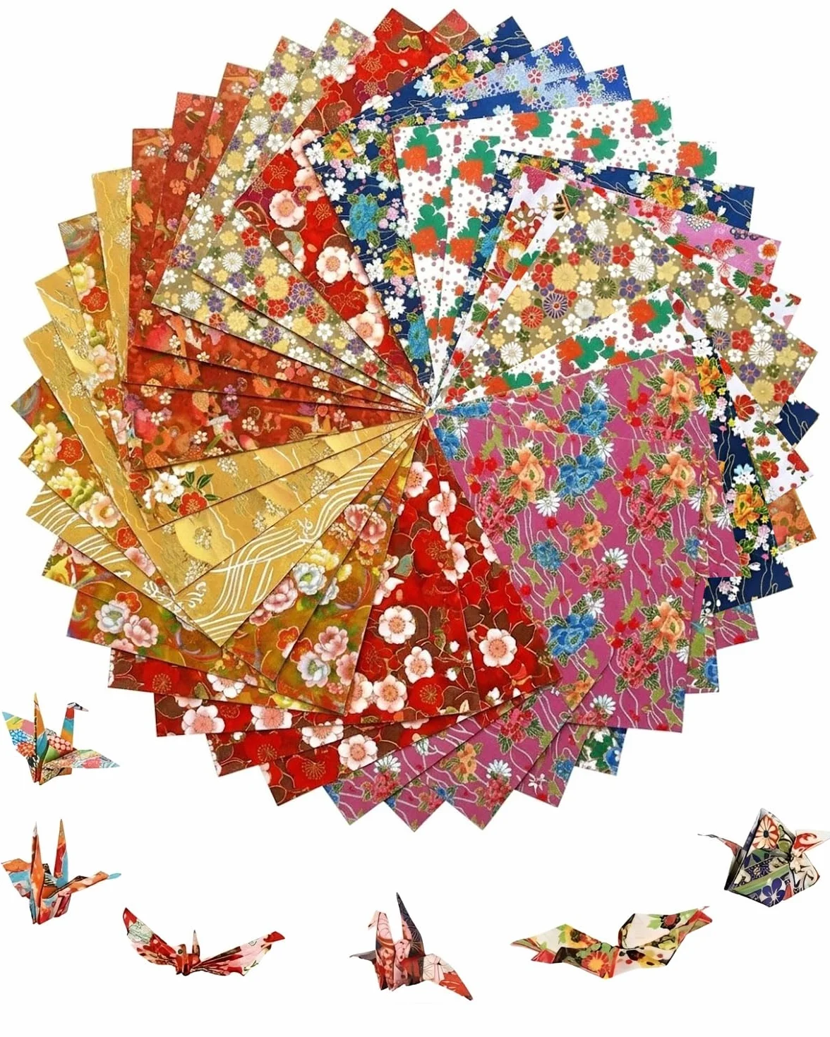 Fogli Carta Origami 60 Fogli 15x15cm carta per origami,fogli origami,con Motivi Floreali Tradizionali Giapponesi per Hobby Creativo, Scrapbooking, Decorazione e Idee Regalo