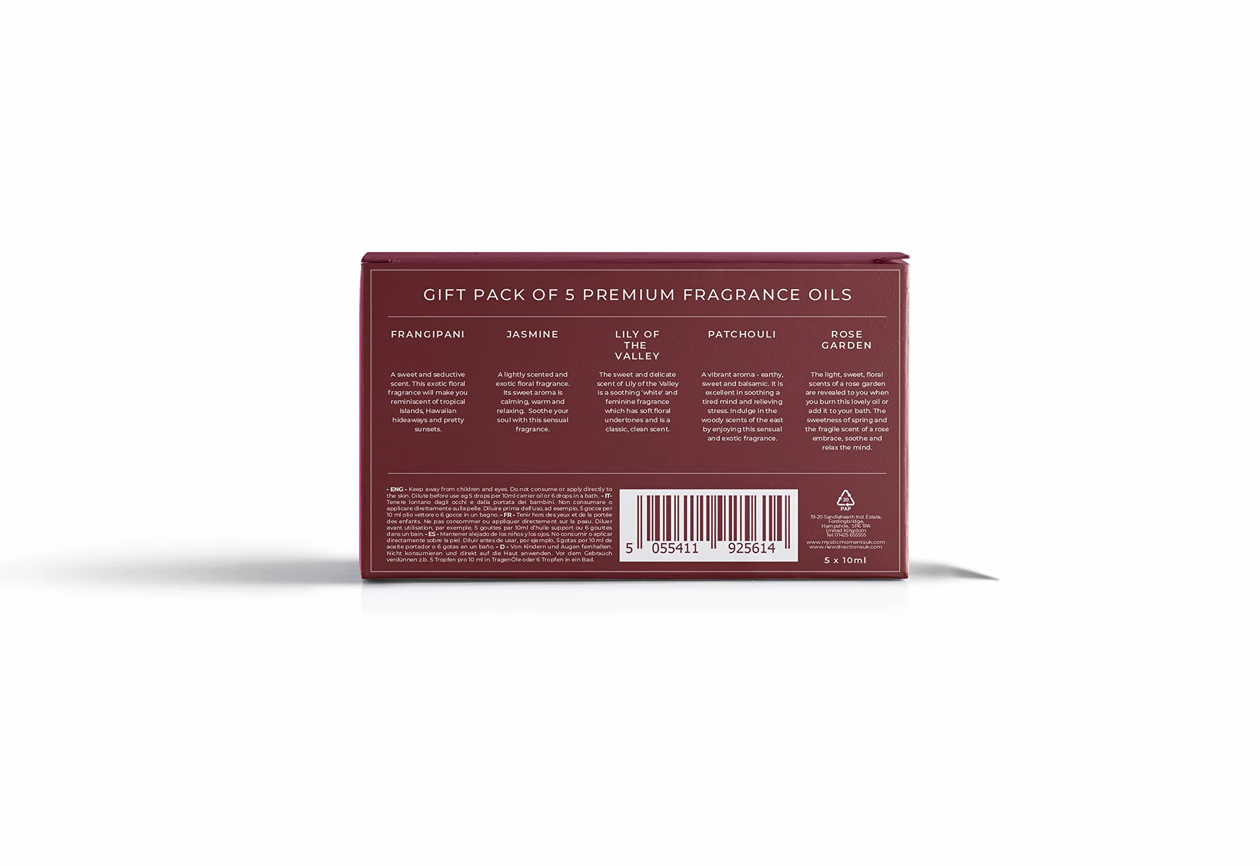 Mystic Moments | Kit Regalo Iniziale di Oli Profumati Preferiti Floreali 5x10ml | 5 Oli Profumati Floreali Premium | Ricche Fragranze per la Casa, di Lunga Durata