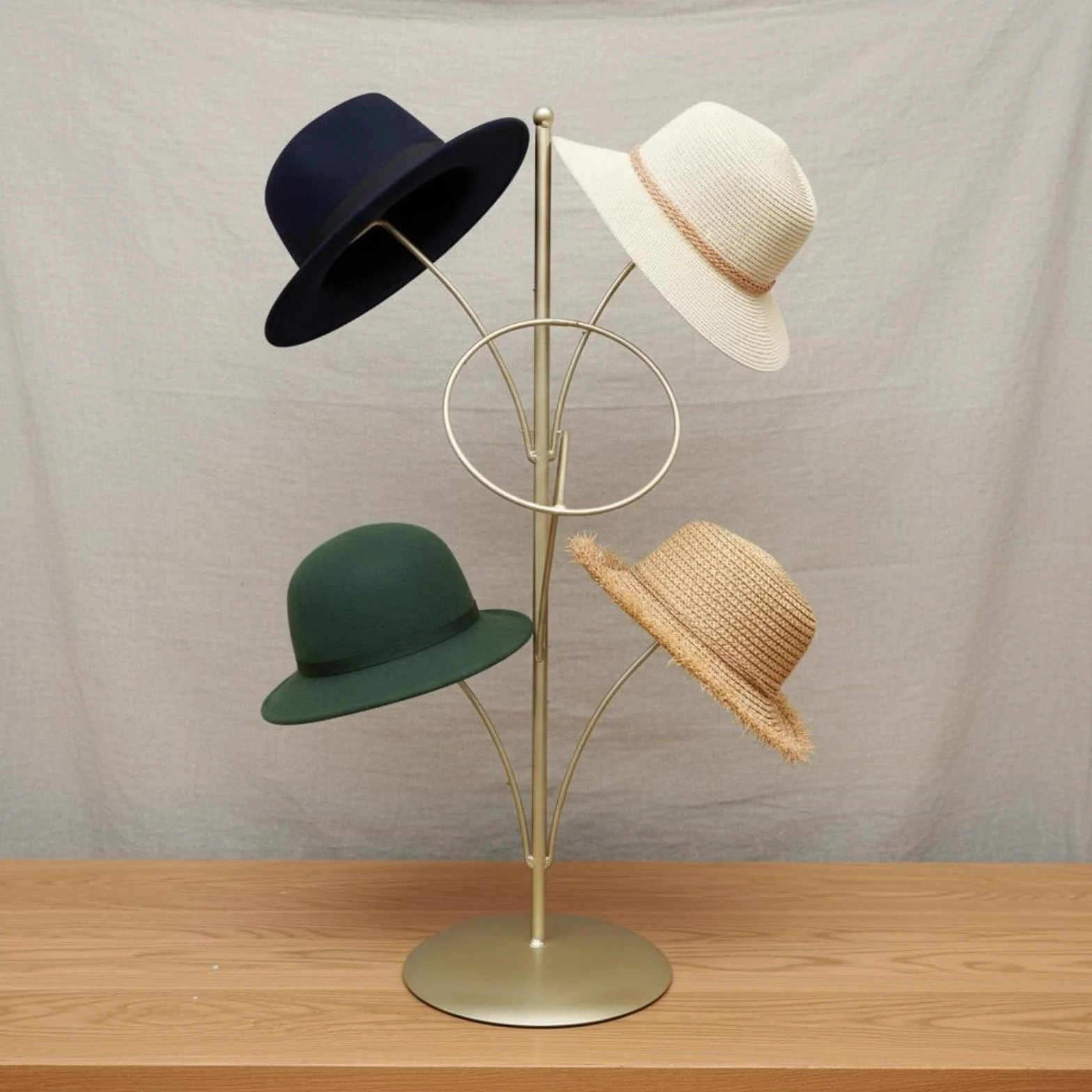 Piantana Portacappelli Struttura in Metallo Portacappelli Ad Albero Multifunzionale per Collezionisti di Cappelli , Nero