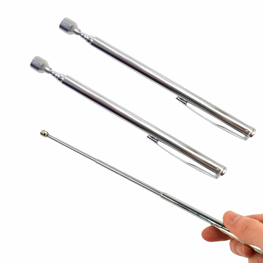 WUSJCOF 2 pezzi Asta telescopica magnetica estensibile, Calamita potente in acciaio inossidabile, Strumento Magnetico per Pickup, per Chiavi, Monete, Viti, Penne e Oggetti Metallici