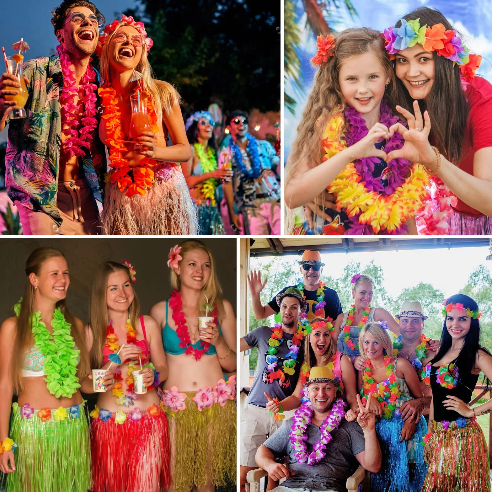 Frasheng 60 Pezzi Ghirlanda Hawaiana Collana,Tropicale Ghirlande Hawaii Hula,Hawaiana Luau Leis,Collane Hawaii Fiori,Decorazioni Feste Hawaiane Leis per Tropicale Spiaggia a Tema Festa Decorazioni