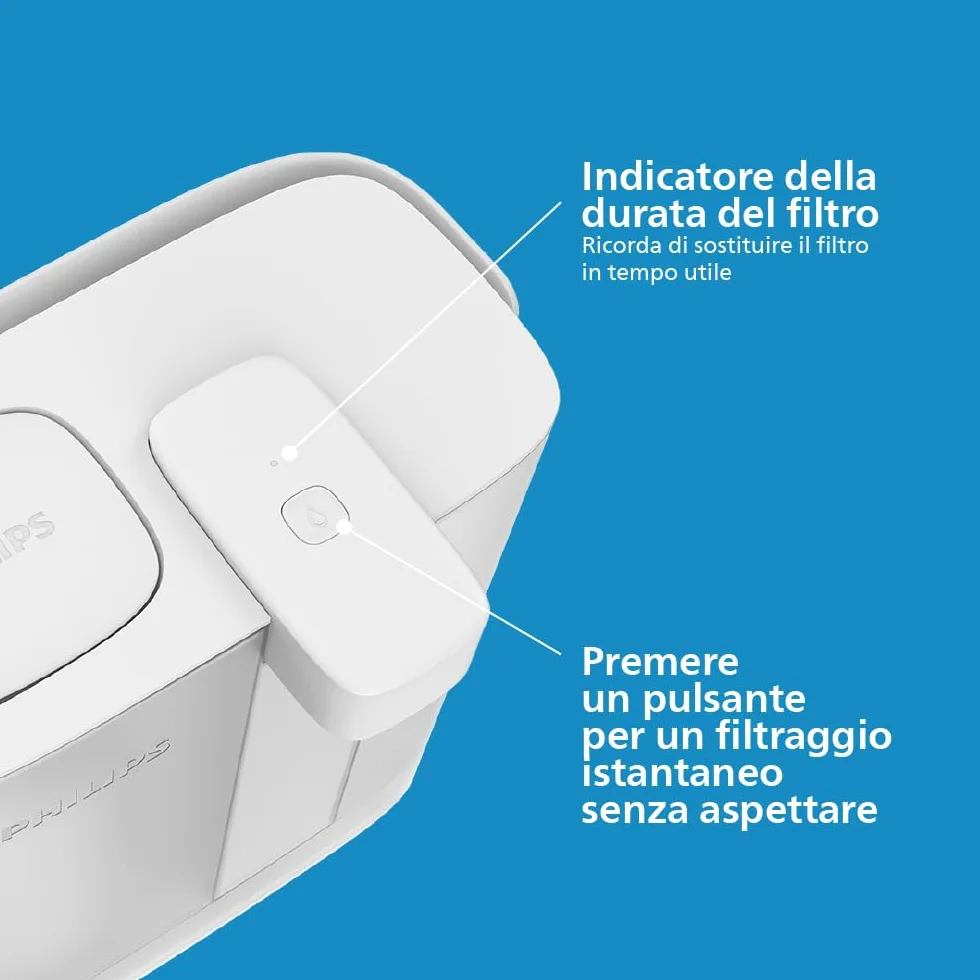Philips Filtri di Ricambio Taste+ Confezione da 3 per Erogatore Acqua Filtrata, Senza BPA