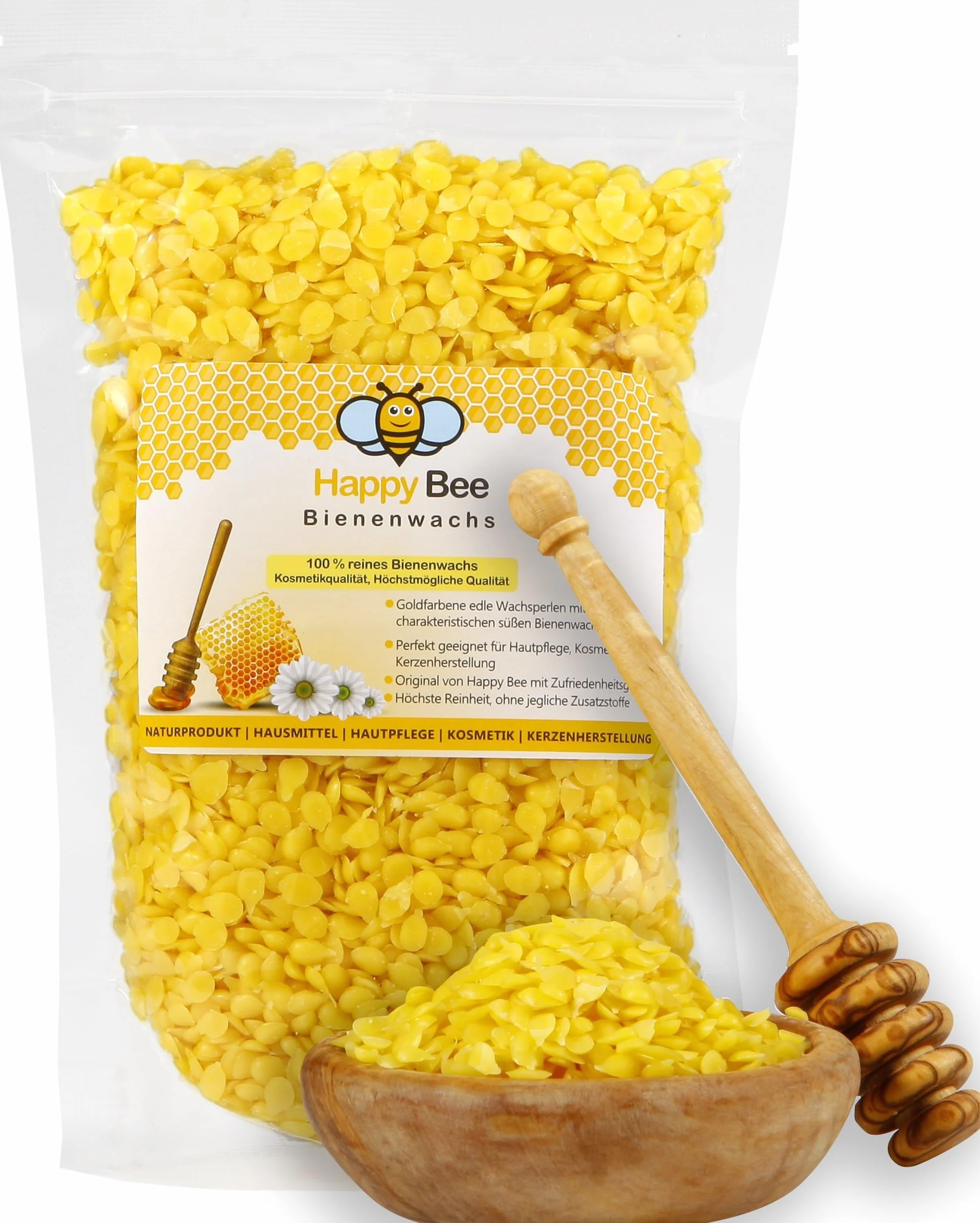 Cera d’api pura al 100% | Cera d'api naturale | Pastiglie di cera | Pastiglie ideali per cosmetici naturali, produzione di candele e panni – Beeswax (200 Grammi)