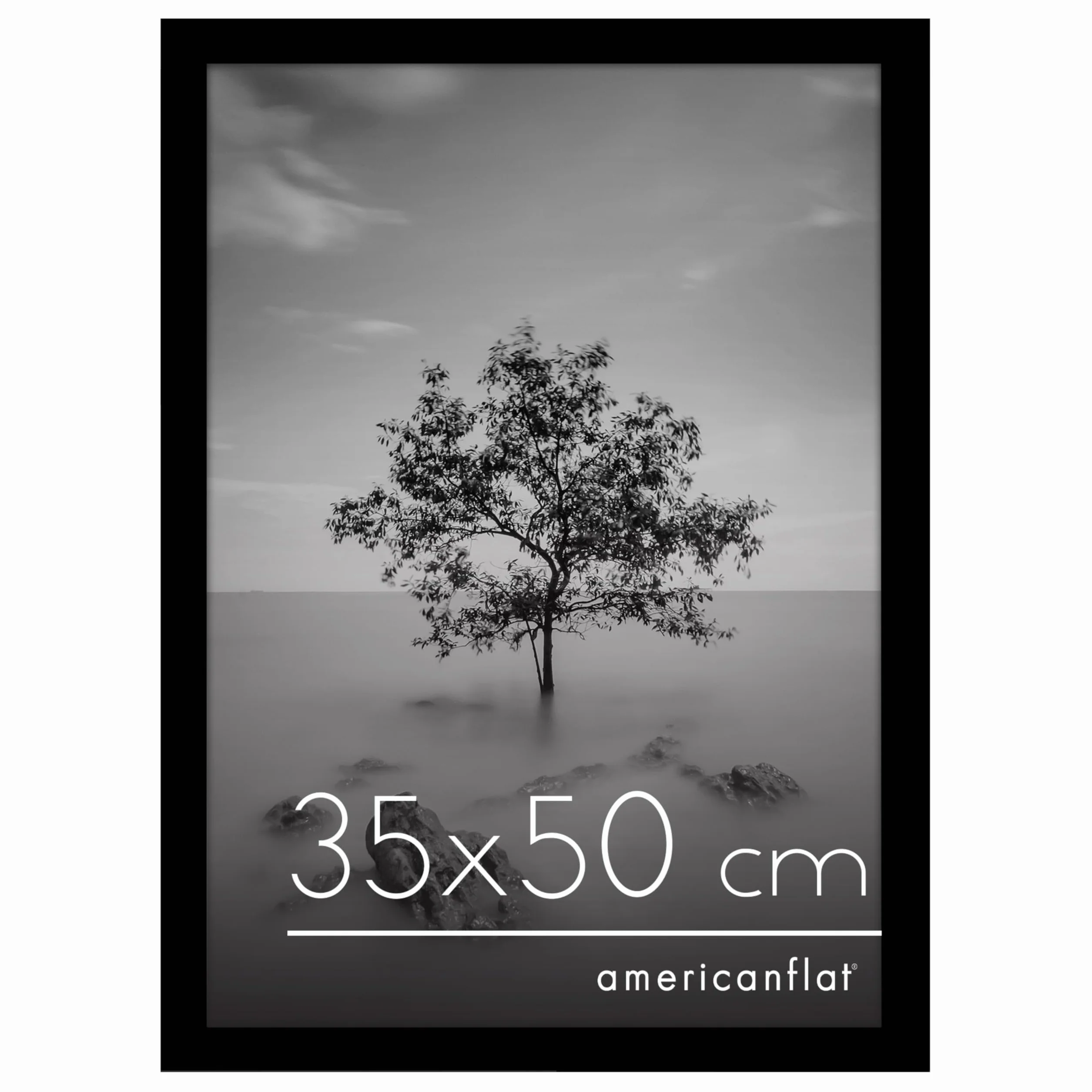 Americanflat Cornice Foto 50x35 cm Legno MDF Pannello Protettivo Plastica Ganci Integrati