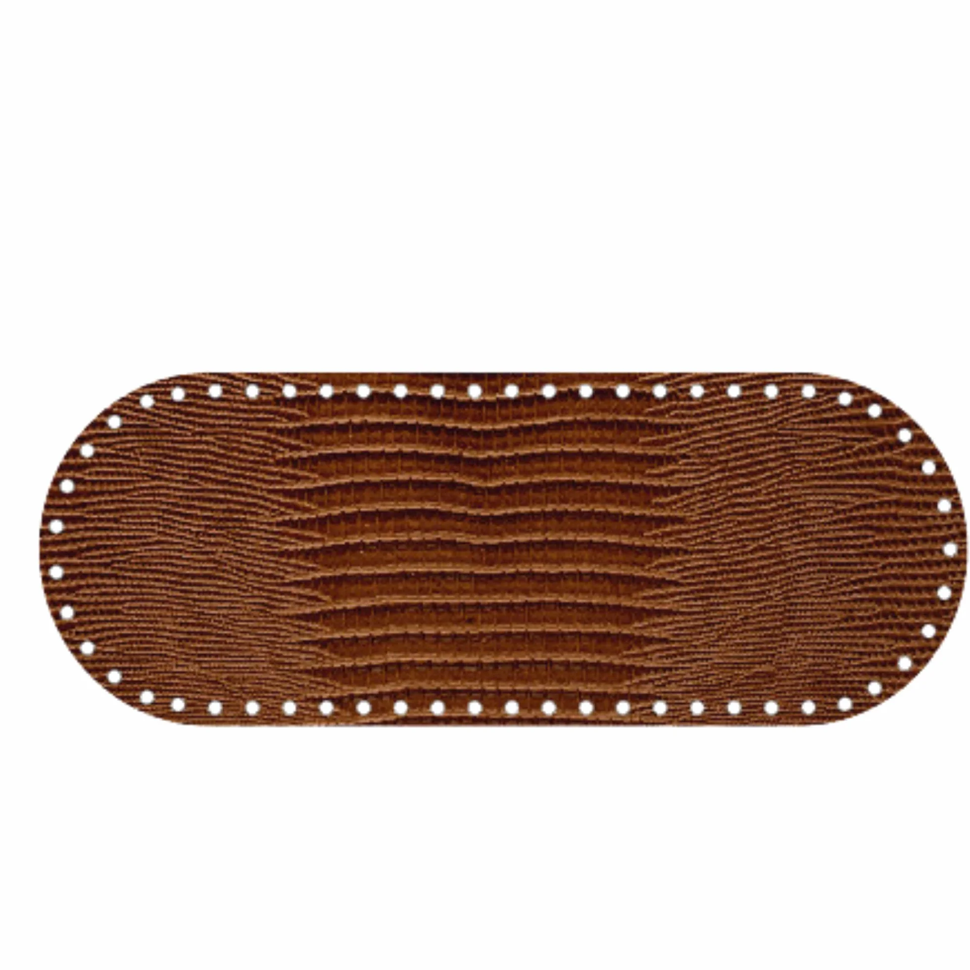Tricot Cafè - Fondo borsa 21X8 Pitonato Marrone - Fondo per borse Ideale per lavorare all' uncinetto in pelle ed ecopelle pensato per creare una borsa a uncinetto artigianale