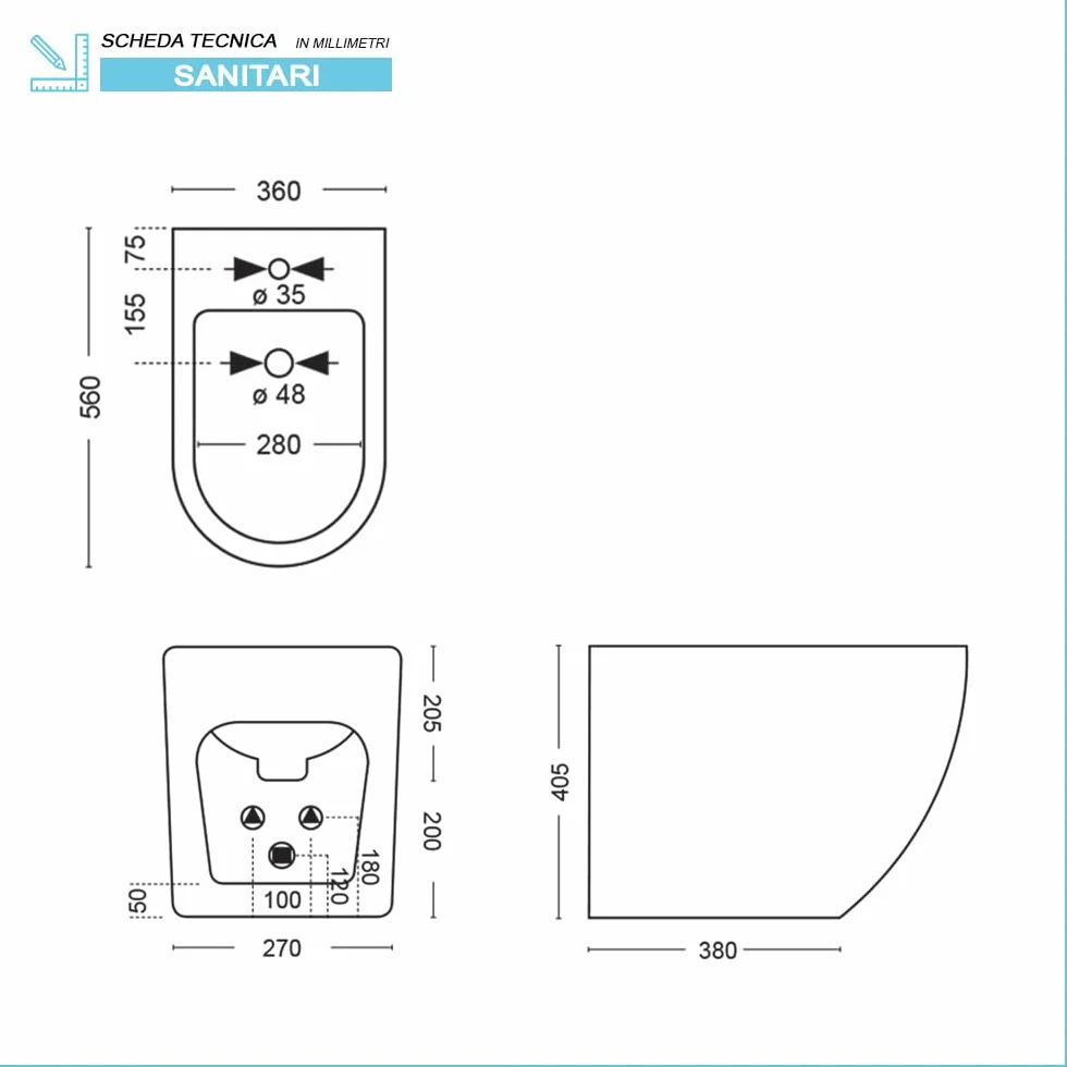 Set Sanitari Filomuro Rimless In Ceramica Con Effetto Marmorizzato Bianco Linea Tokyo, L 36 x P 56 x H 41 Cm, Completo Di Sedile Soft-Close