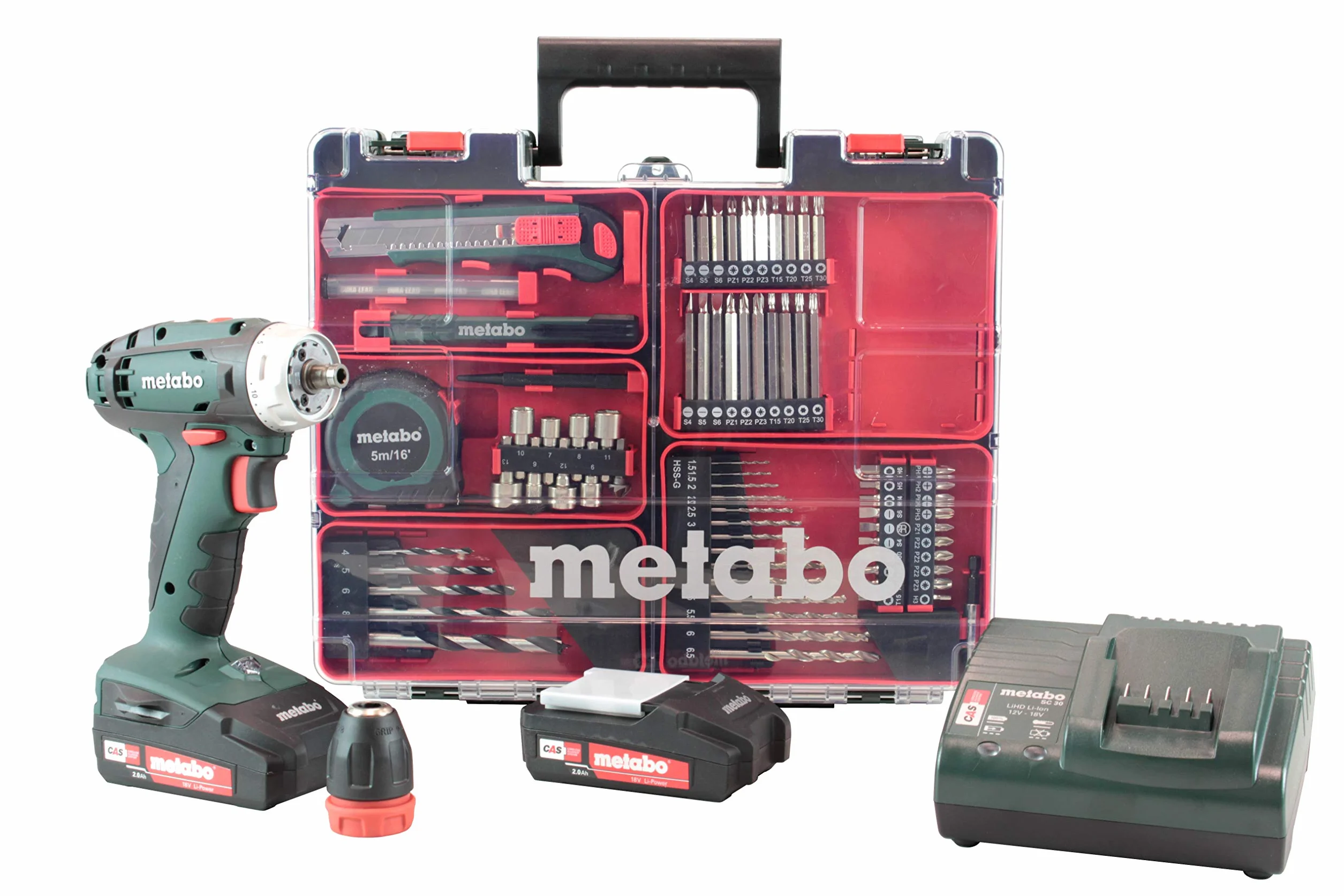 Metabo 602217880-18 quick set b ah 18v trapano cordless / 2.0, officina mobile,
