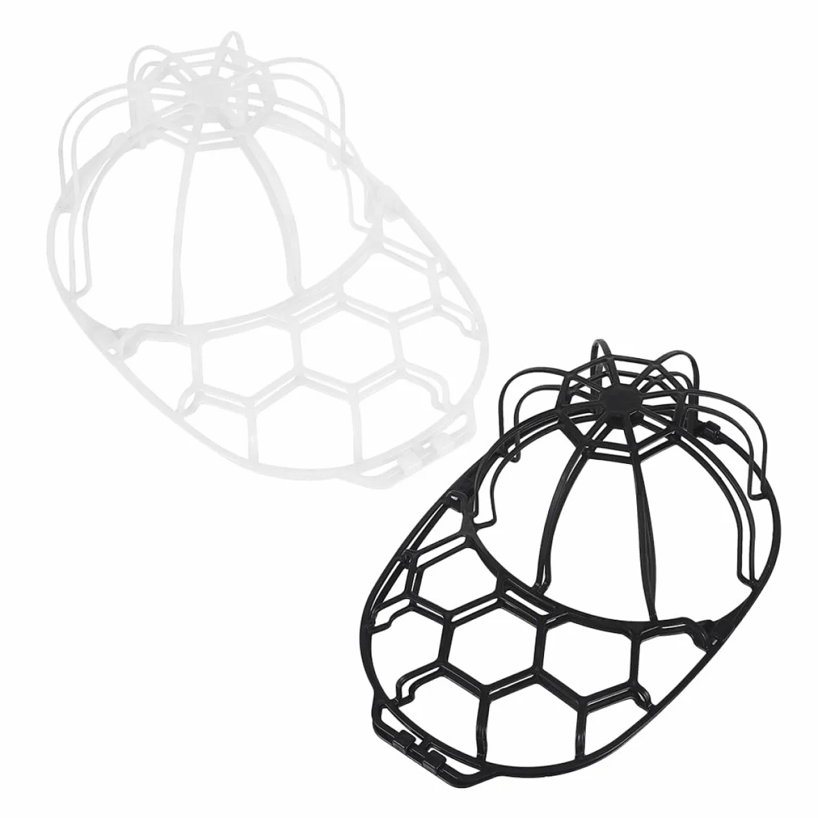 Supporto per Cappelli da Baseball in Plastica Bianca, Gabbia Protettiva per Lavaggio, Set da 2 Pezzi